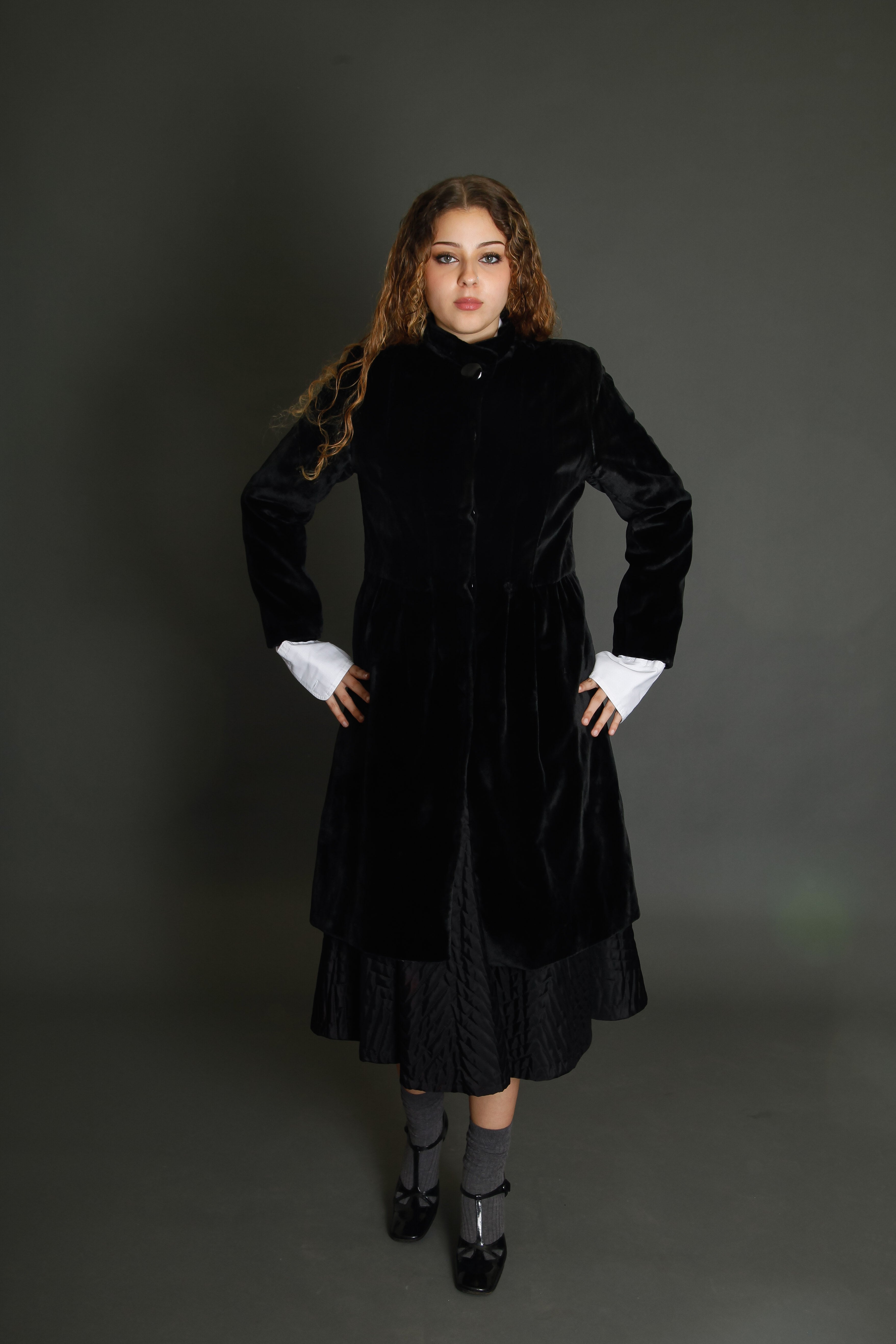 Tiny Velvet Black Coat