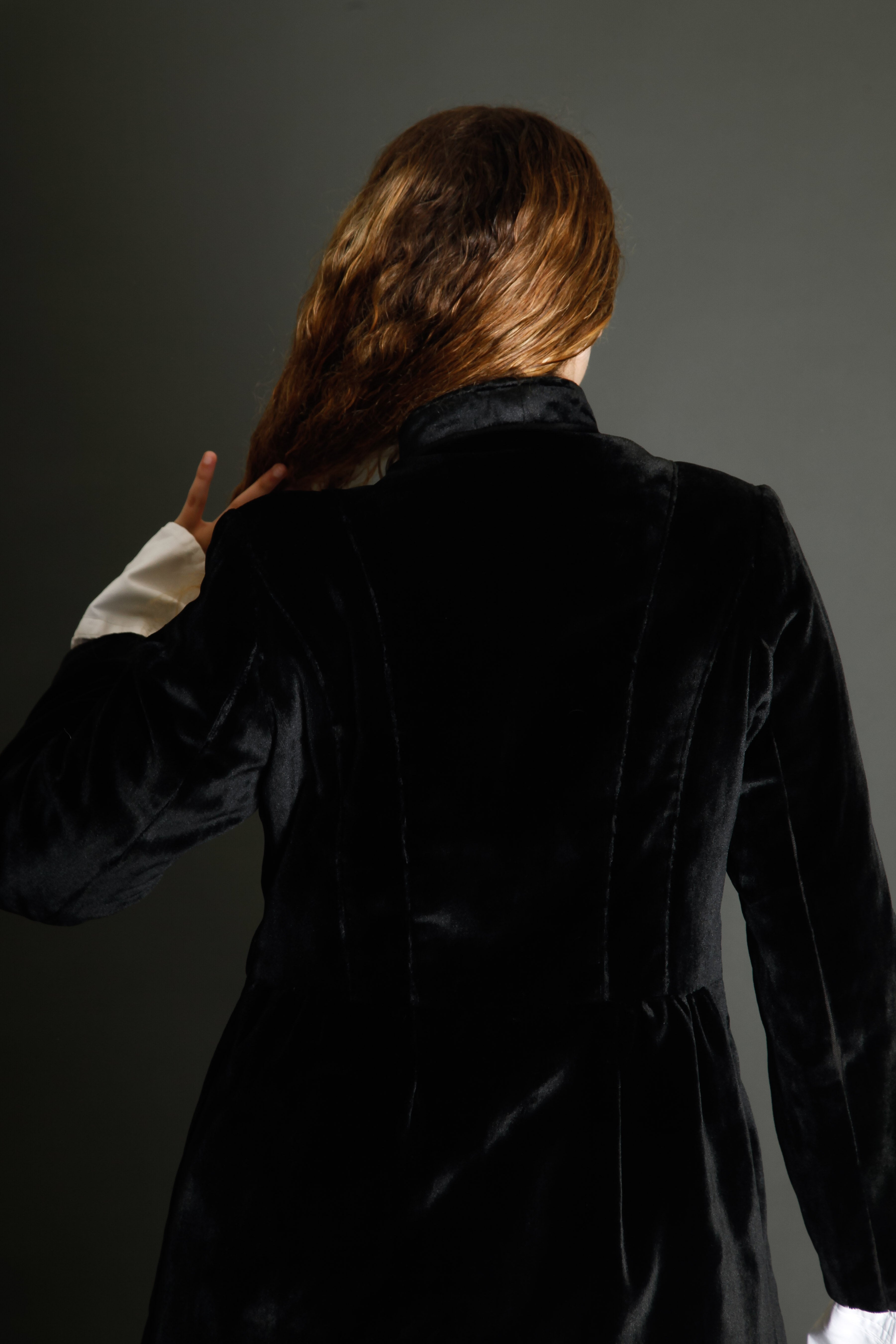 Tiny Velvet Black Coat