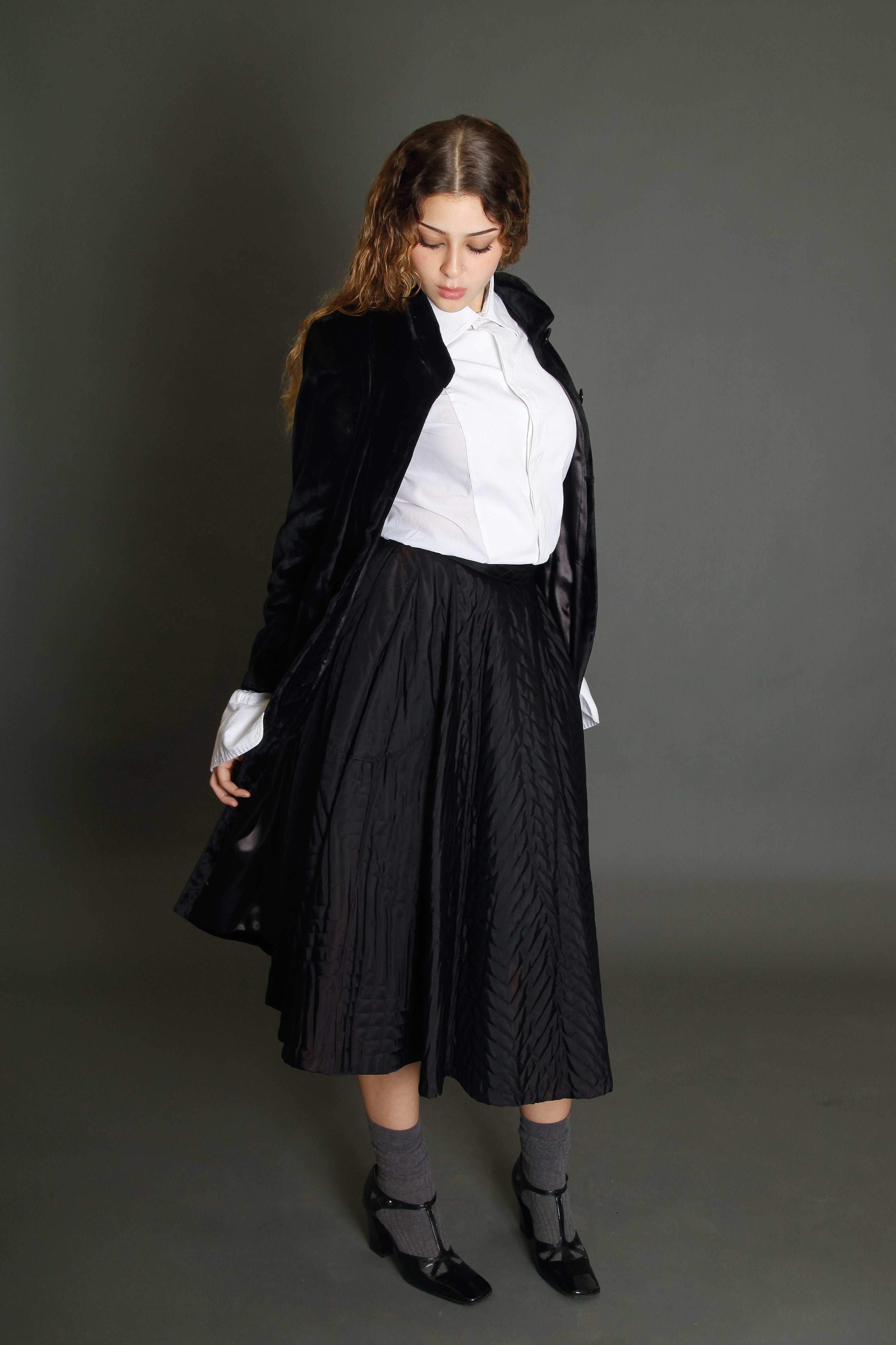 Tiny Velvet Black Coat