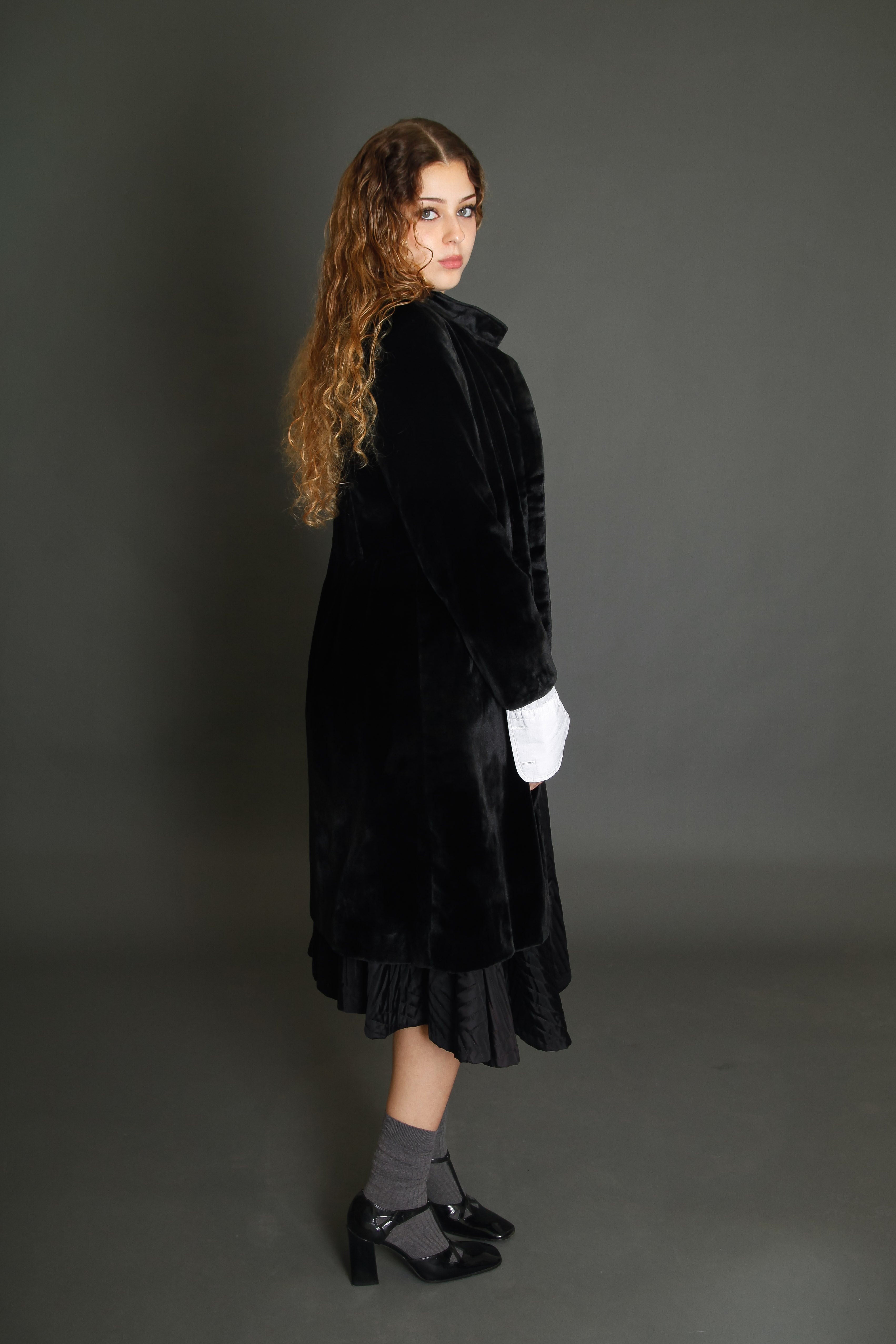 Tiny Velvet Black Coat