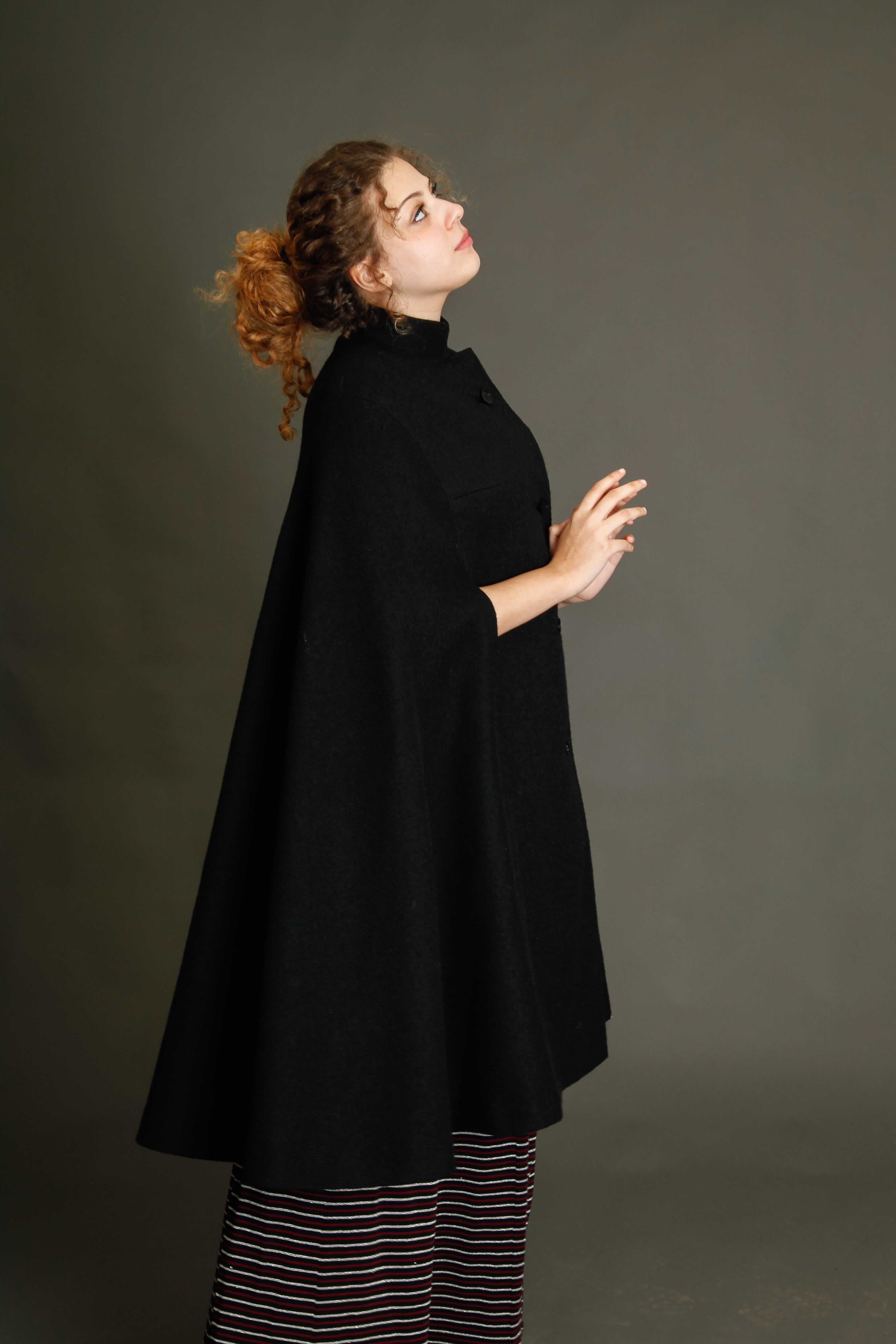 Late 40s Sartorial  Wool Black Cape