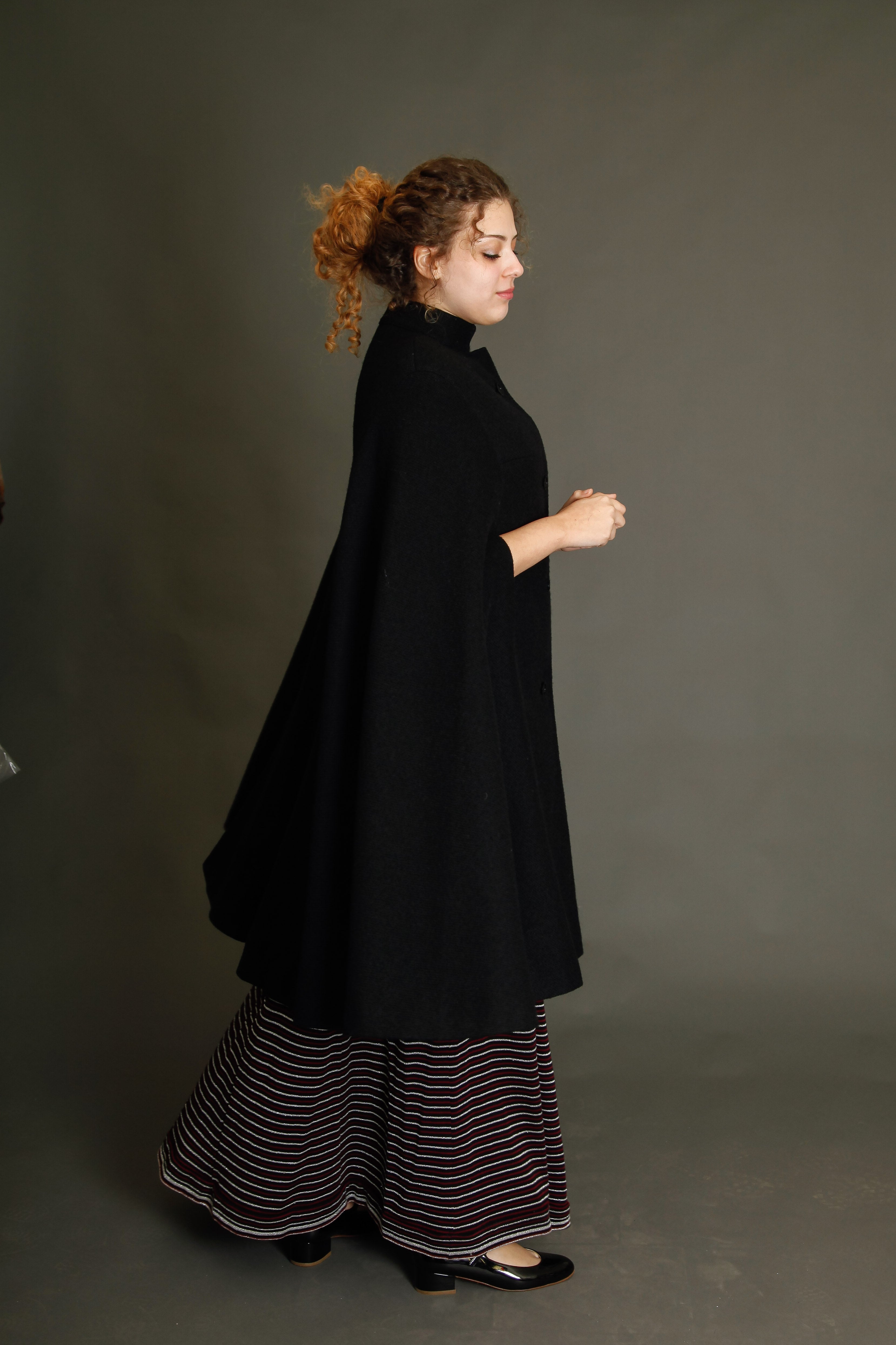 Late 40s Sartorial  Wool Black Cape