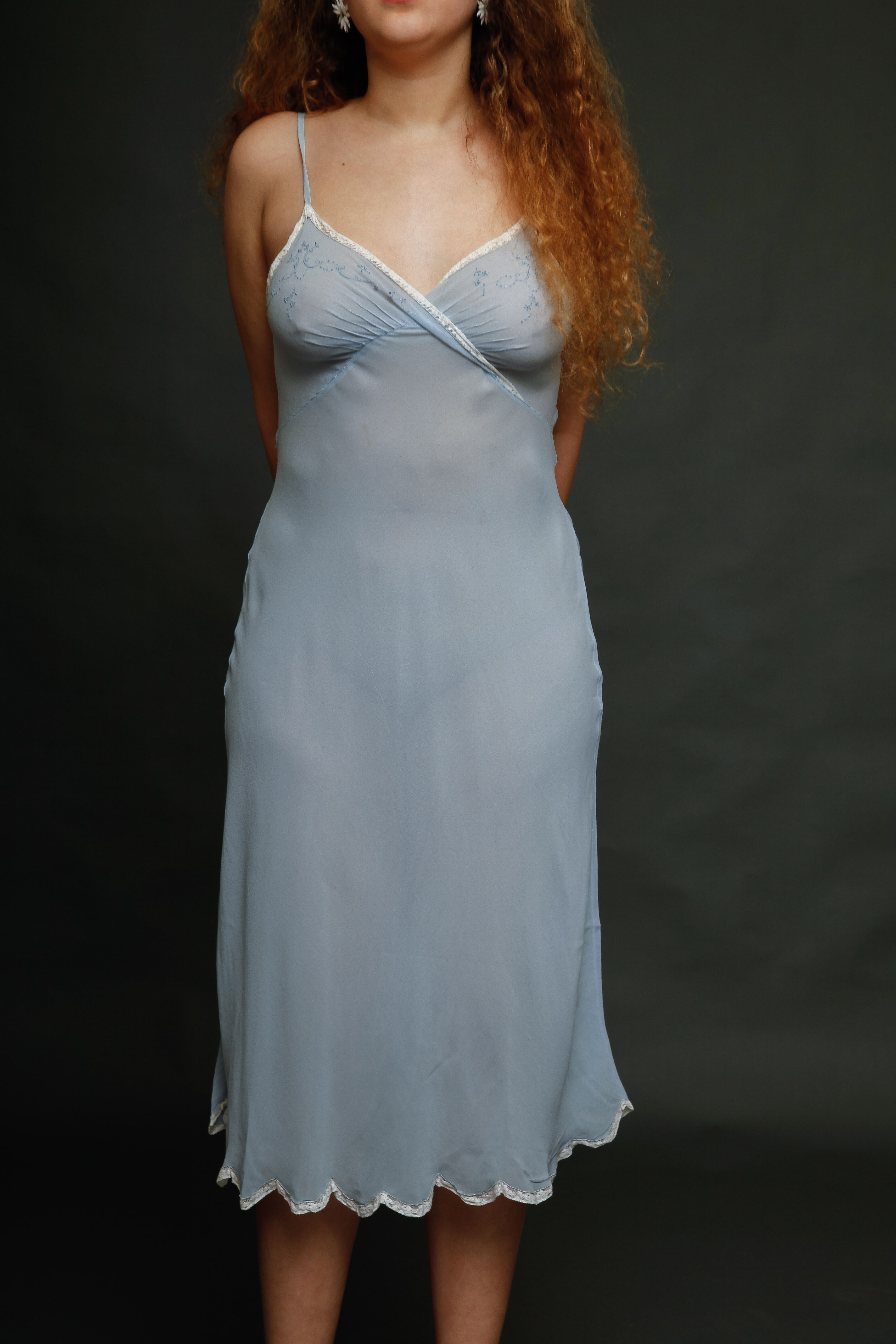 1940 Silk and Lace Slip Dress