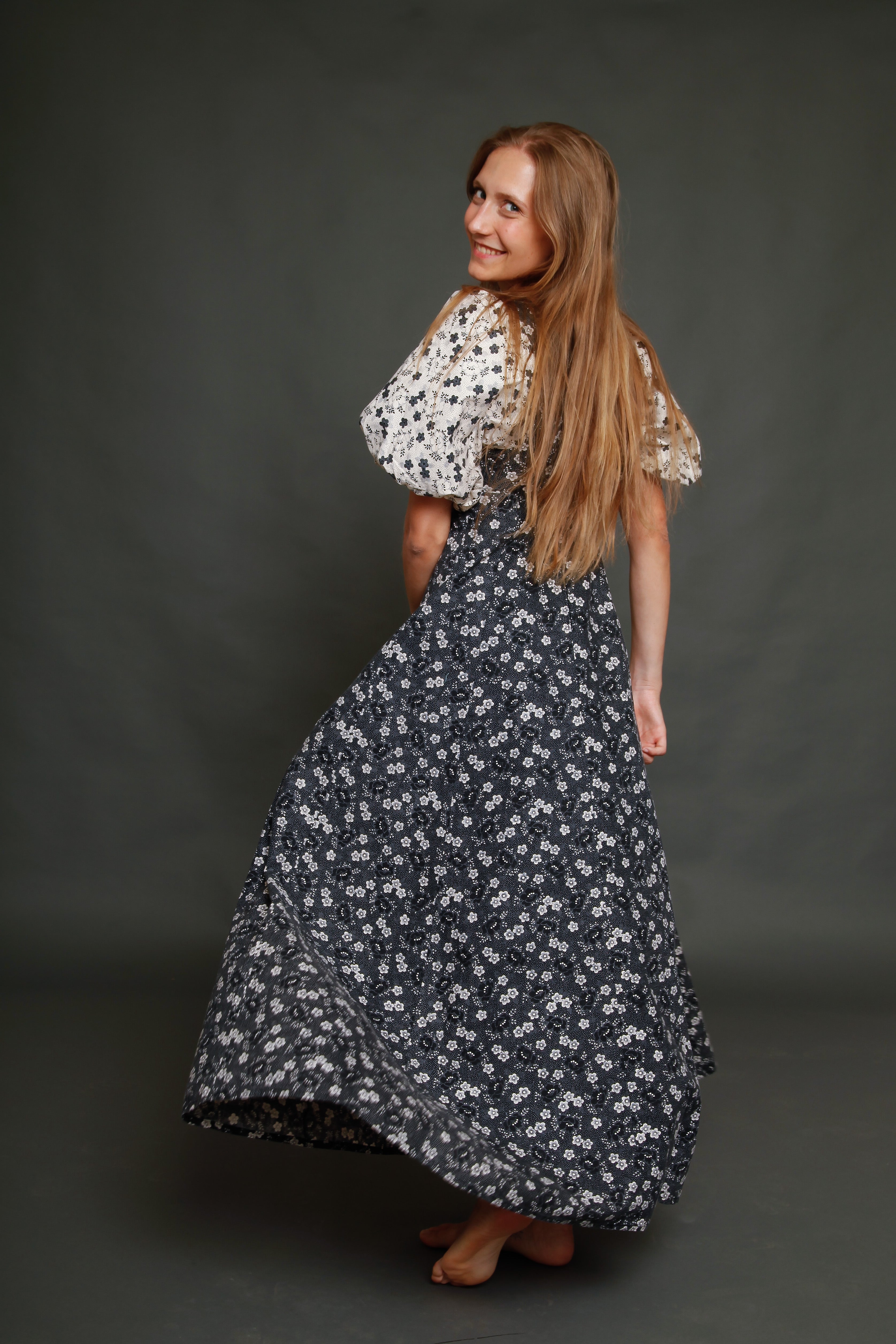 70s French Gerard Saint Albin Maxi Dress