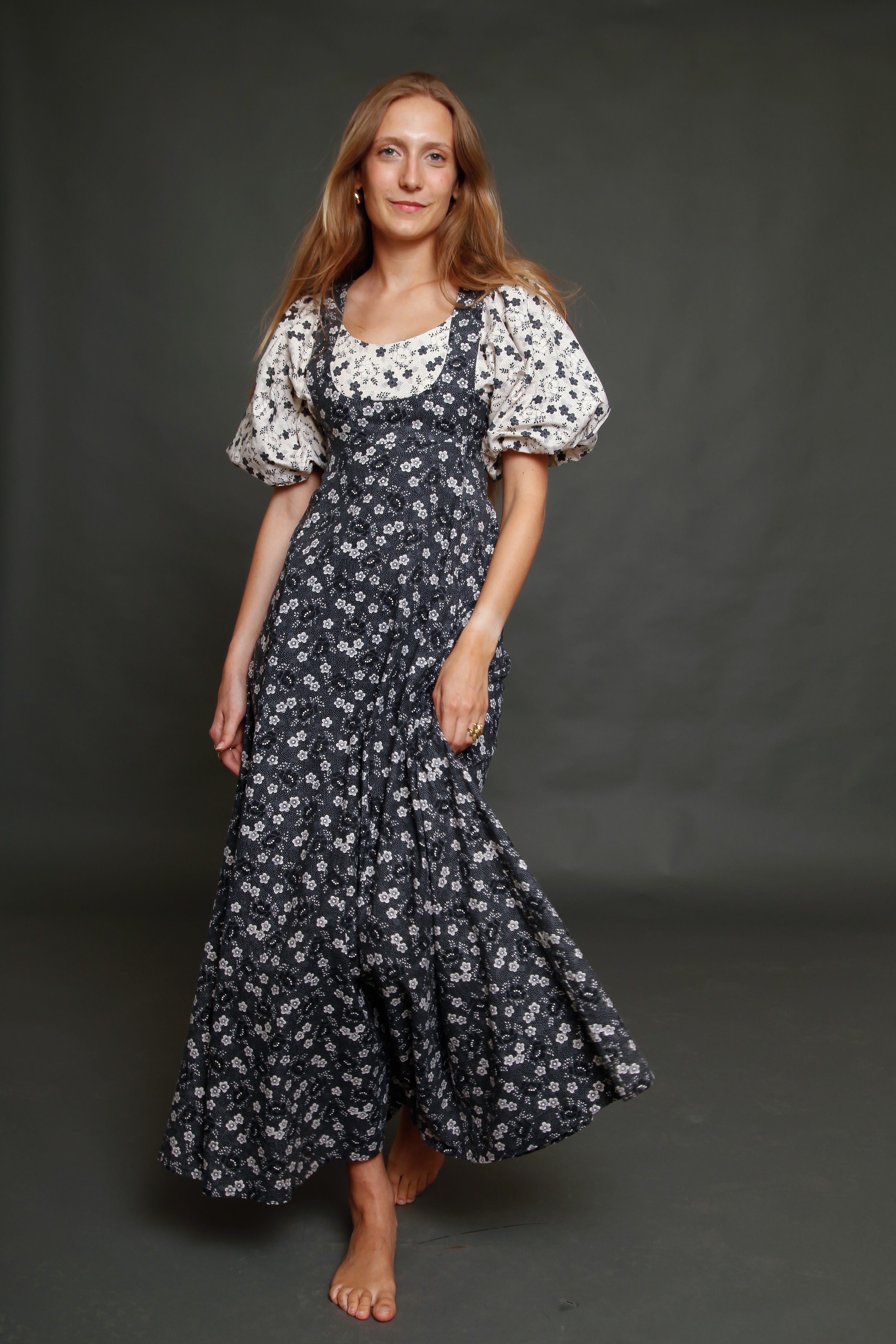 70s French Gerard Saint Albin Maxi Dress