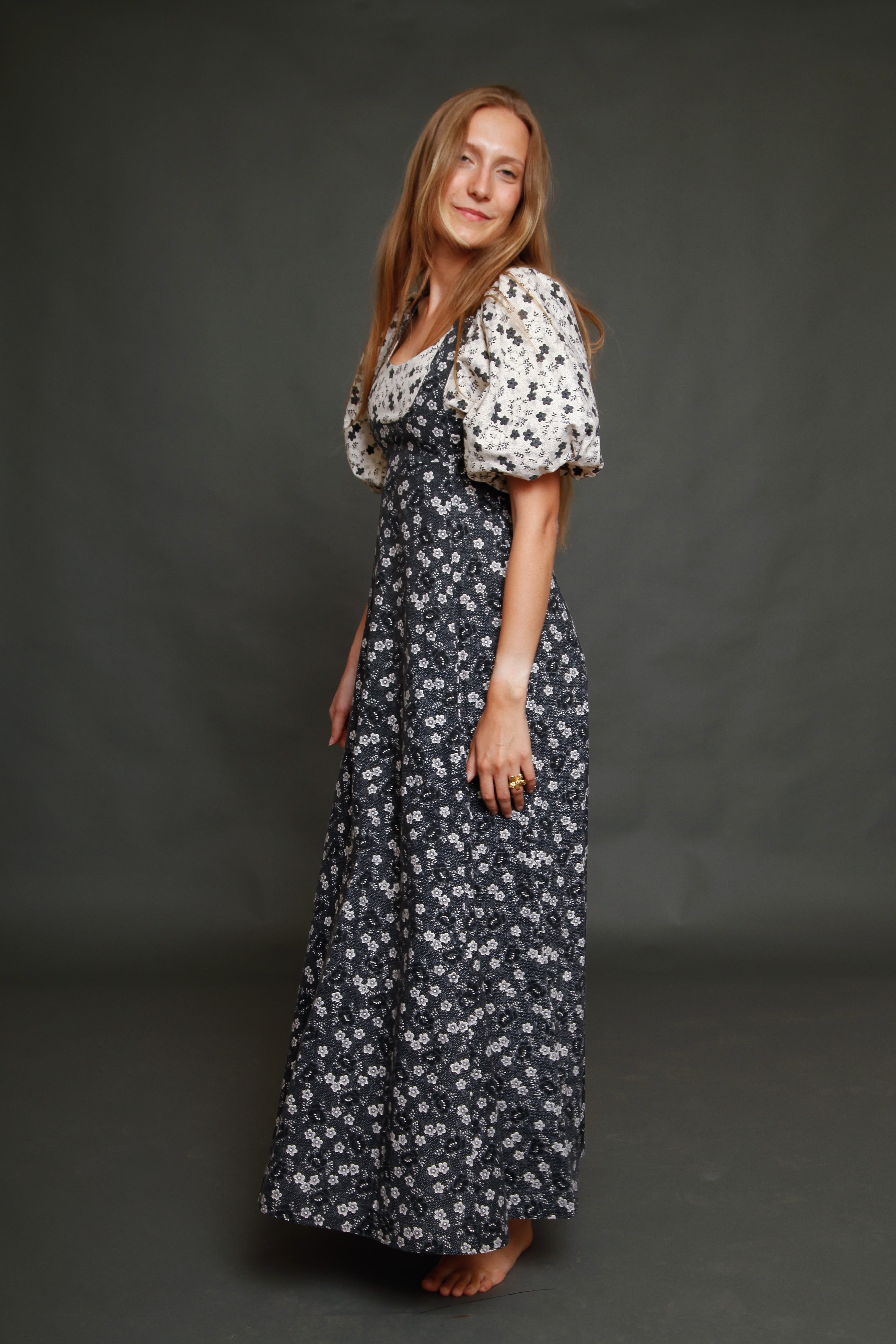 70s French Gerard Saint Albin Maxi Dress