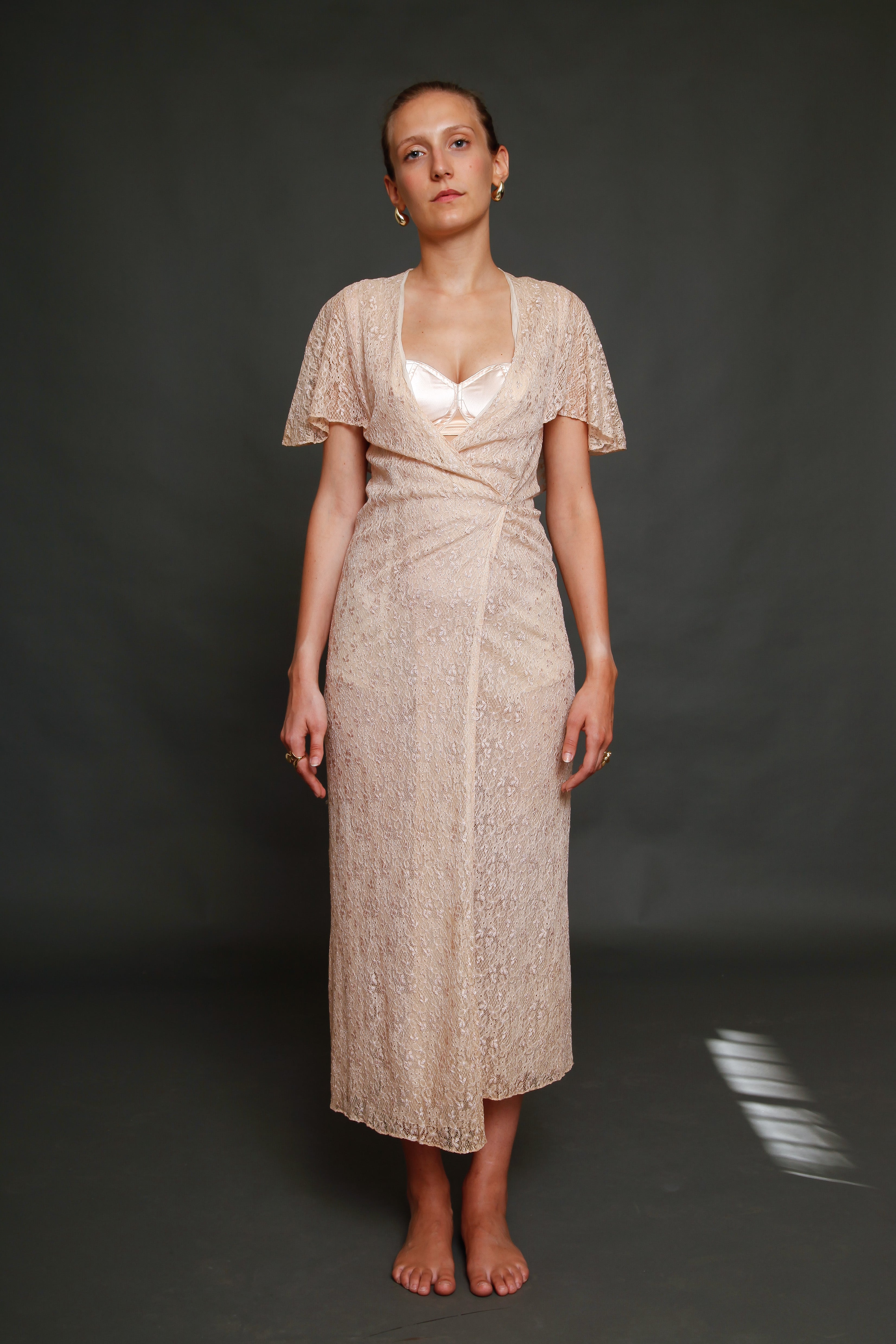 30s Pink Lace Dress