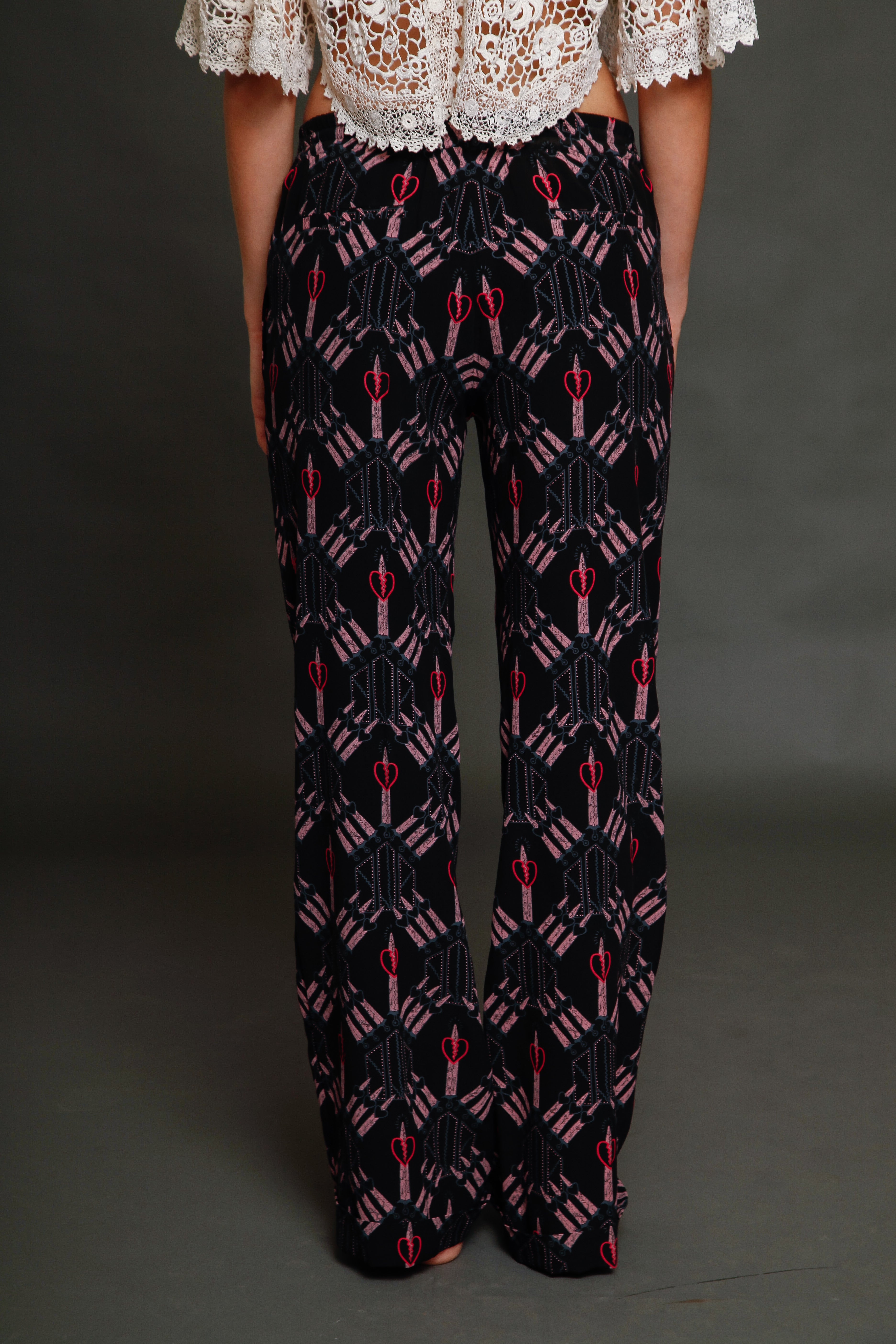 SS 2017 Valentino Pijama Pant with Zandra Rhodes Print