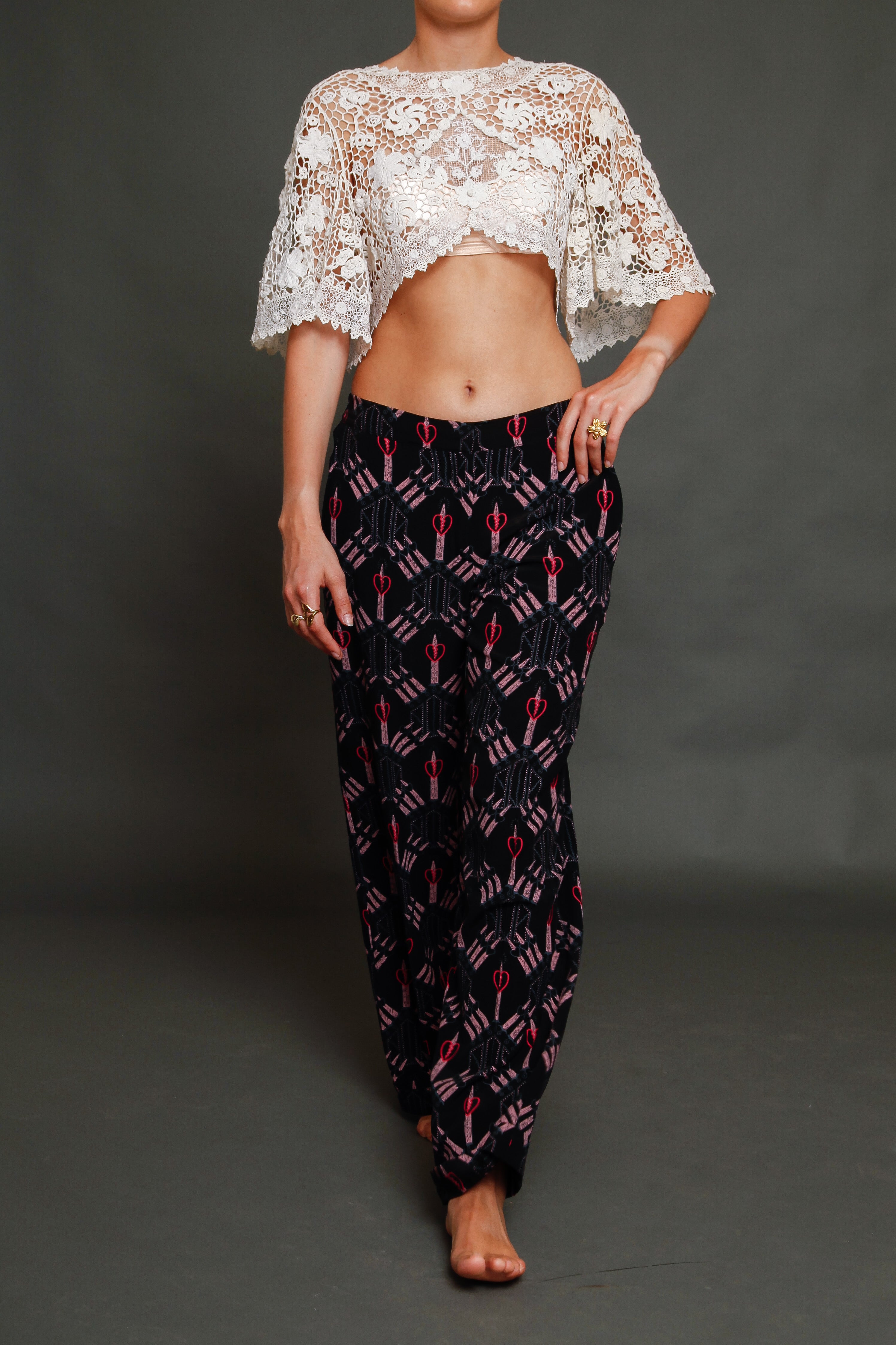 SS 2017 Valentino Pijama Pant with Zandra Rhodes Print