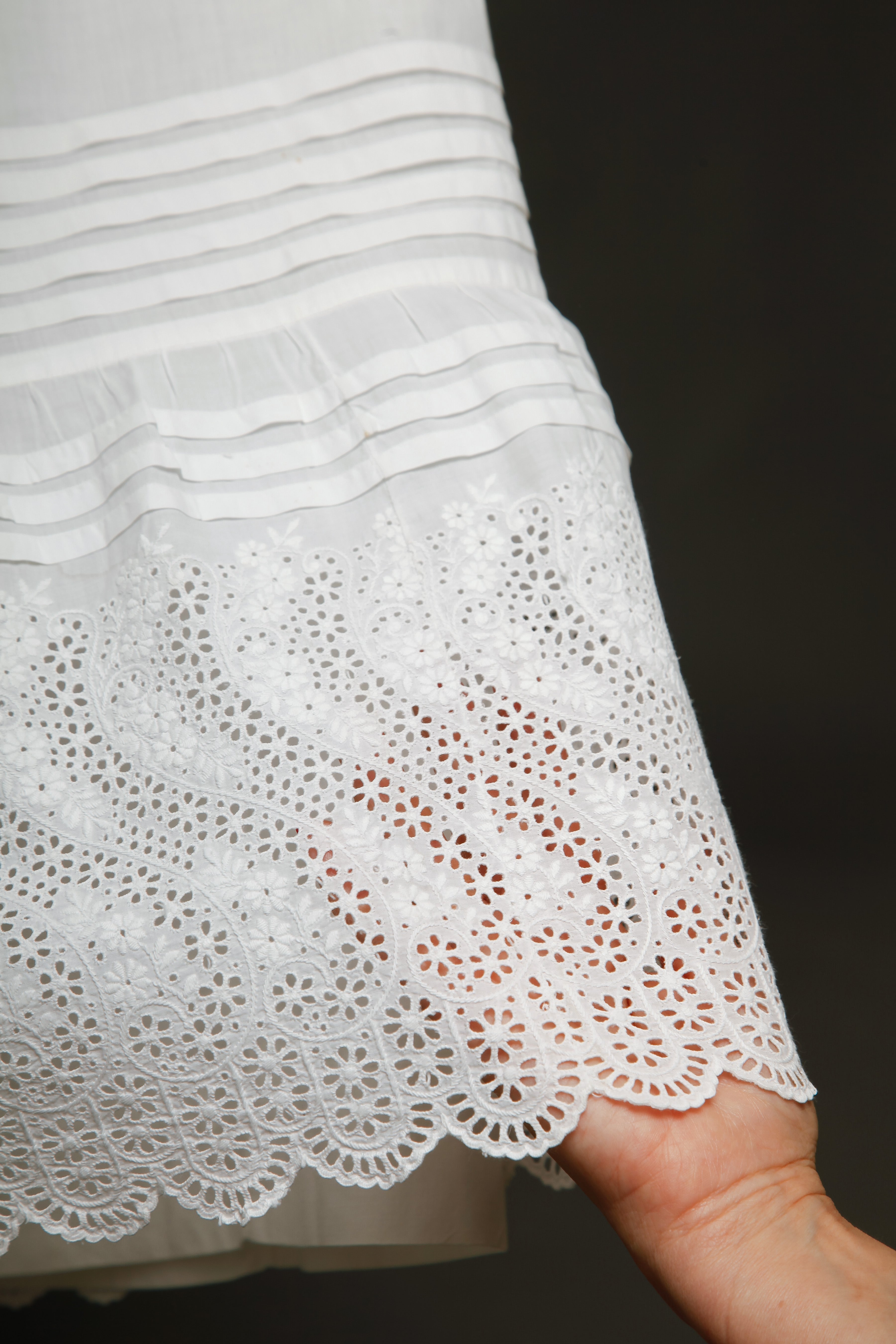 Antique Victorian Bustle Petticoat with Broderie Anglaise