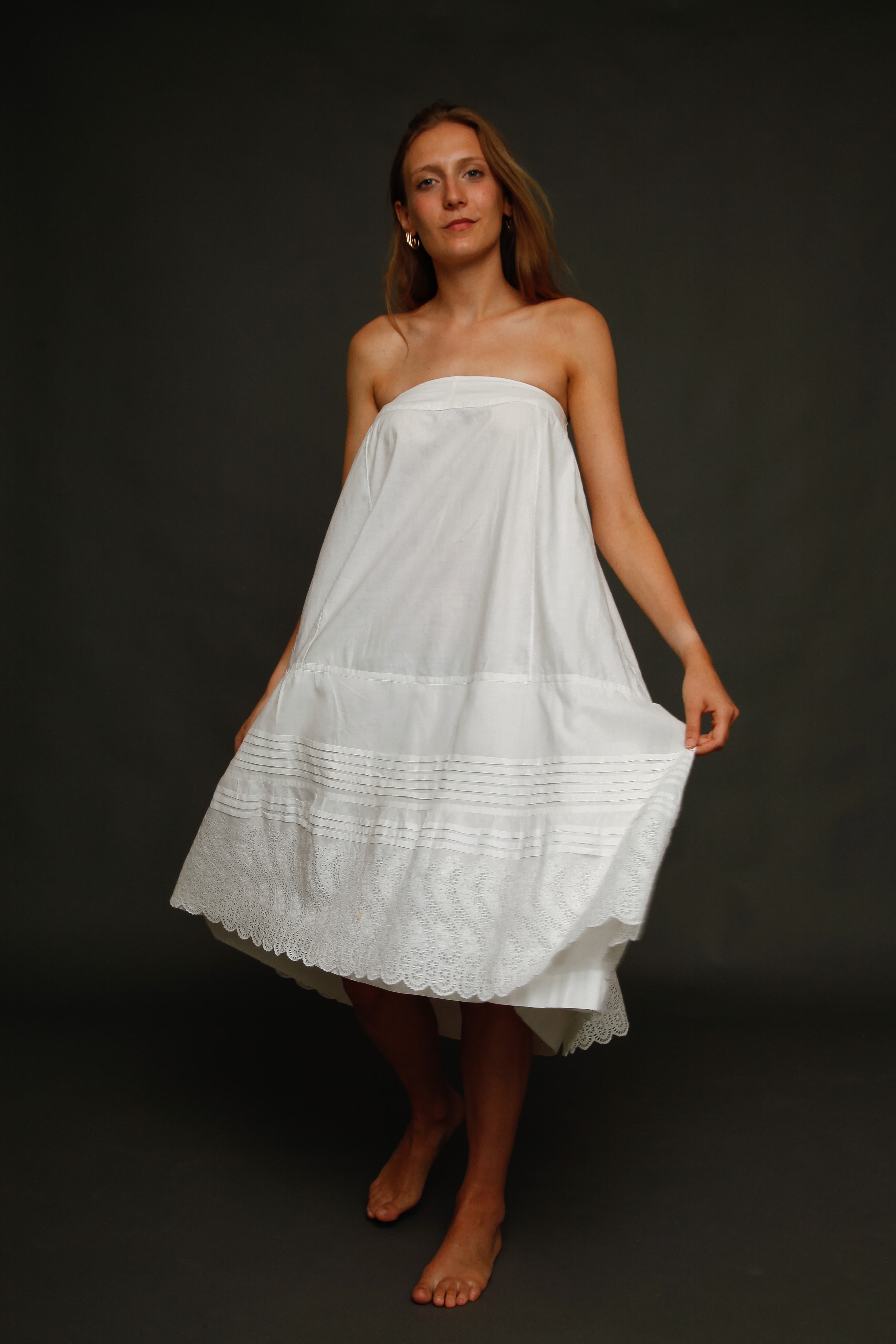 Antique Victorian Bustle Petticoat with Broderie Anglaise
