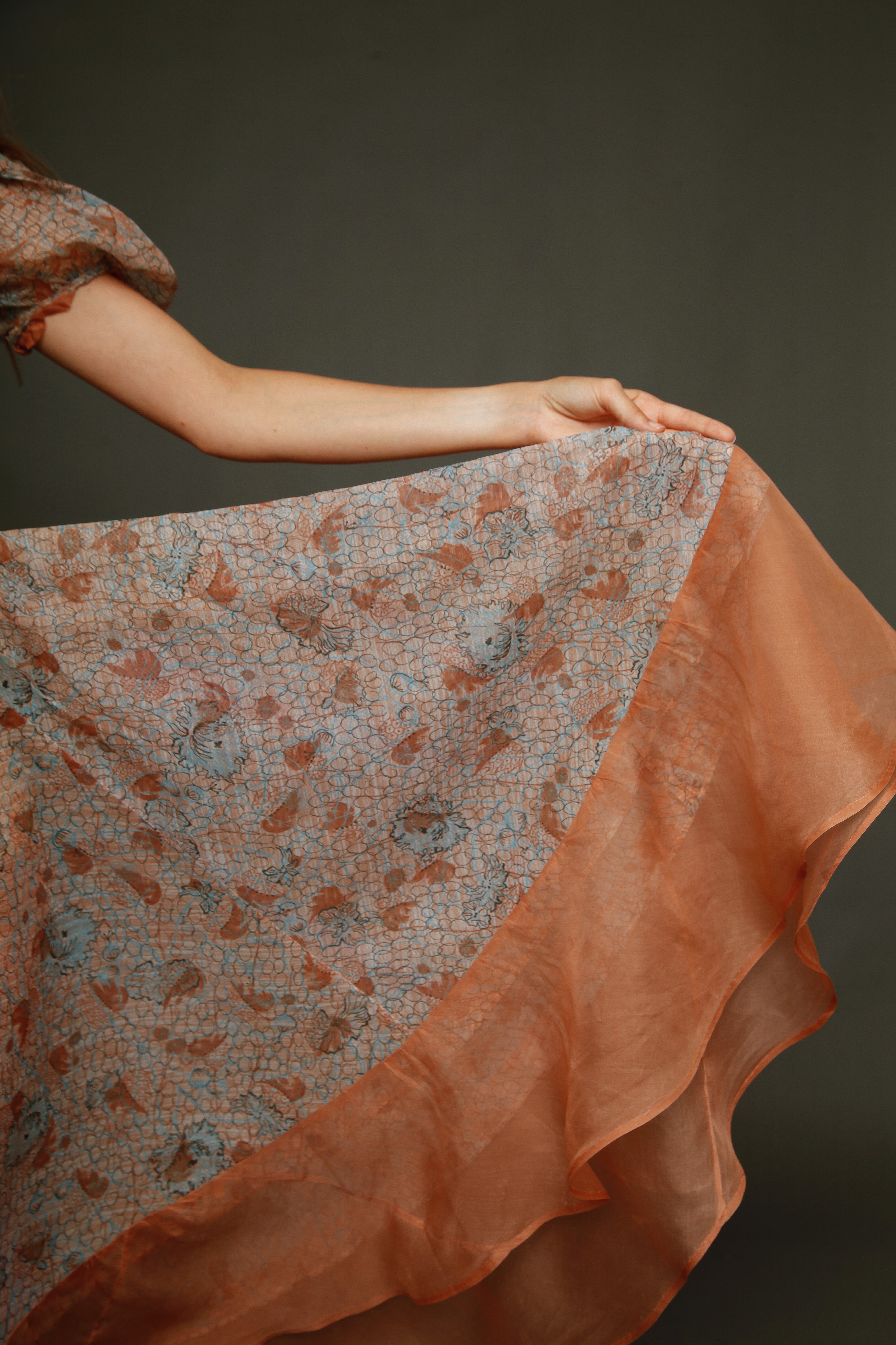 Late 30s Abstract Floral Gown