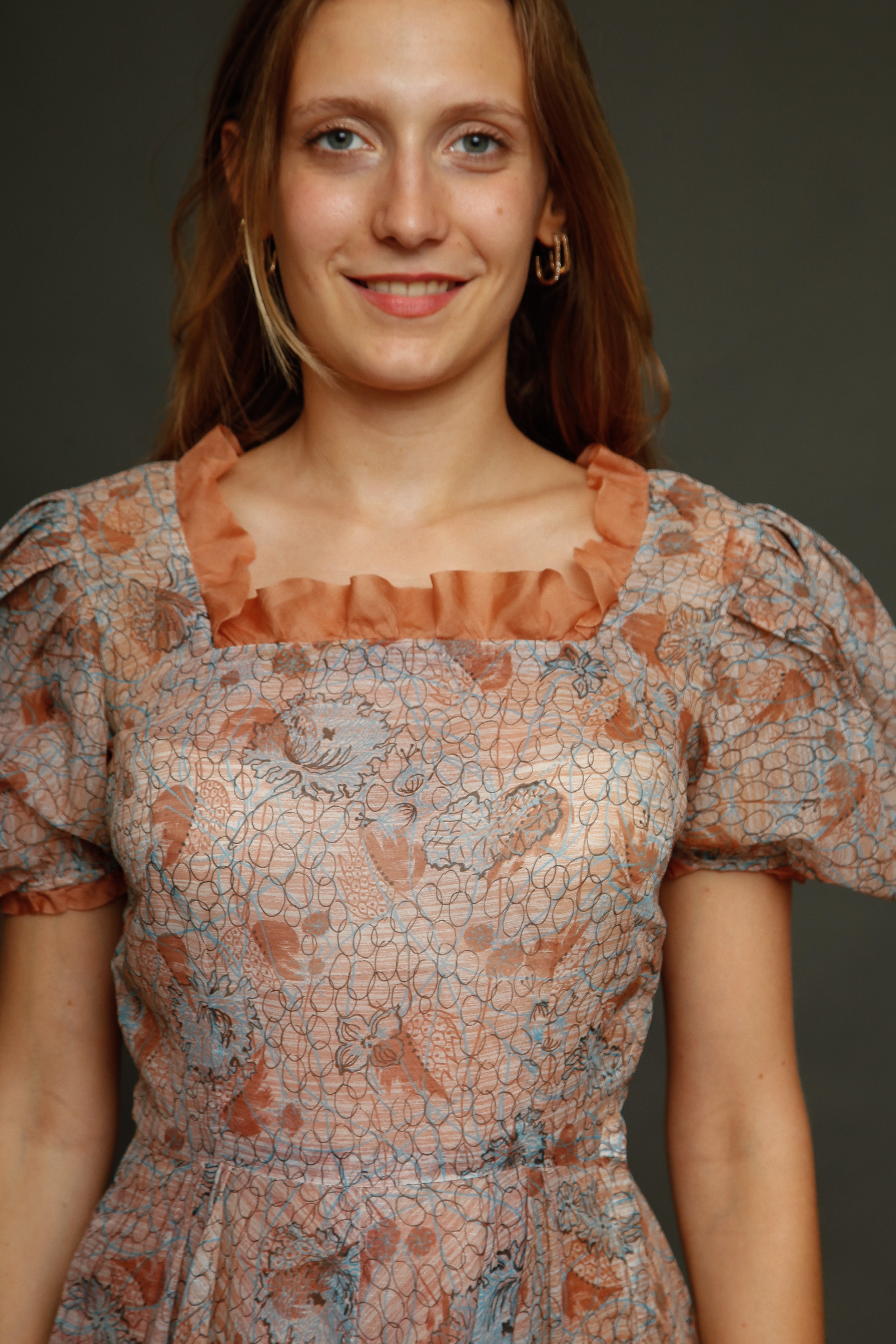 Late 30s Abstract Floral Gown