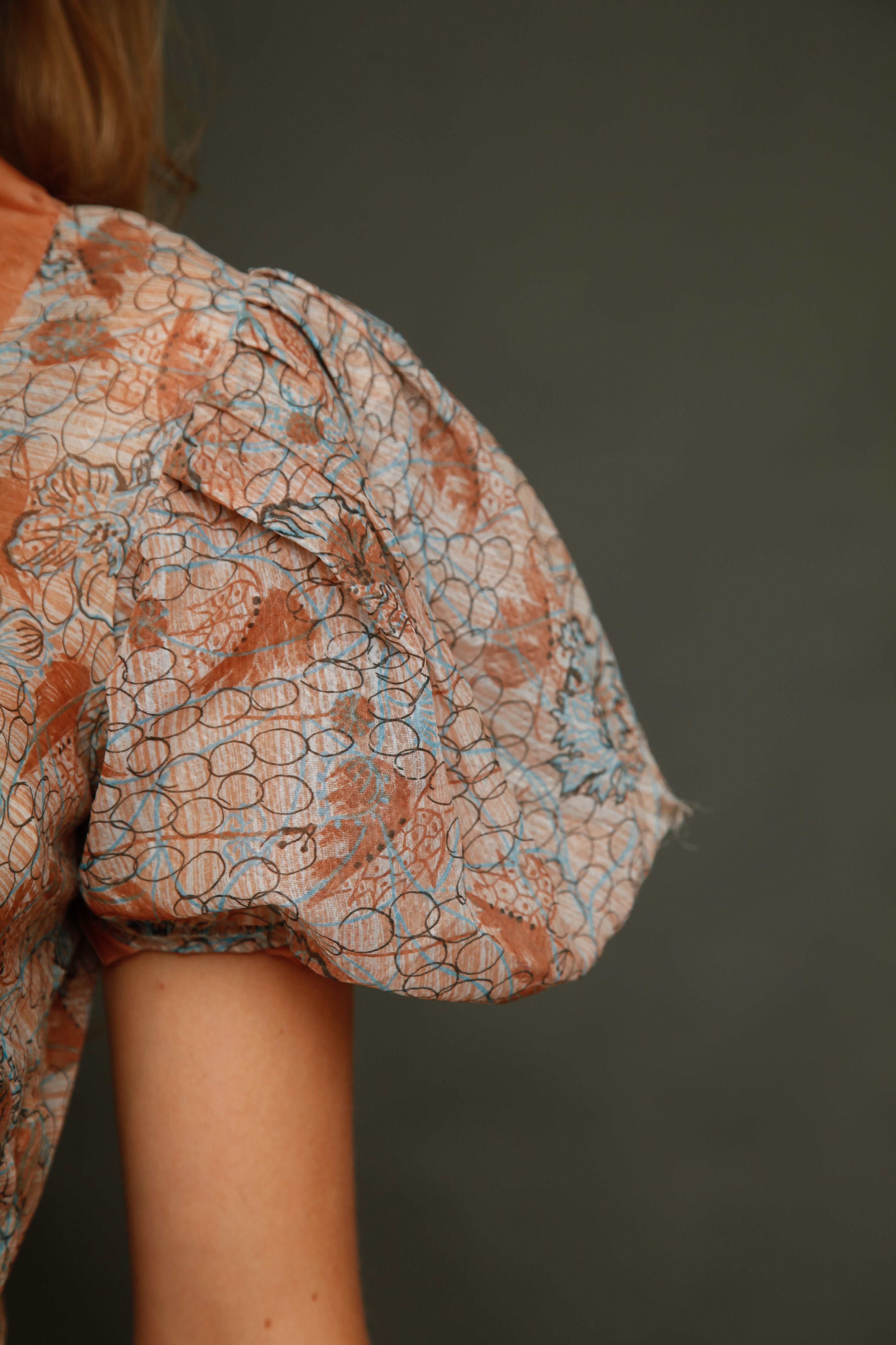 Late 30s Abstract Floral Gown