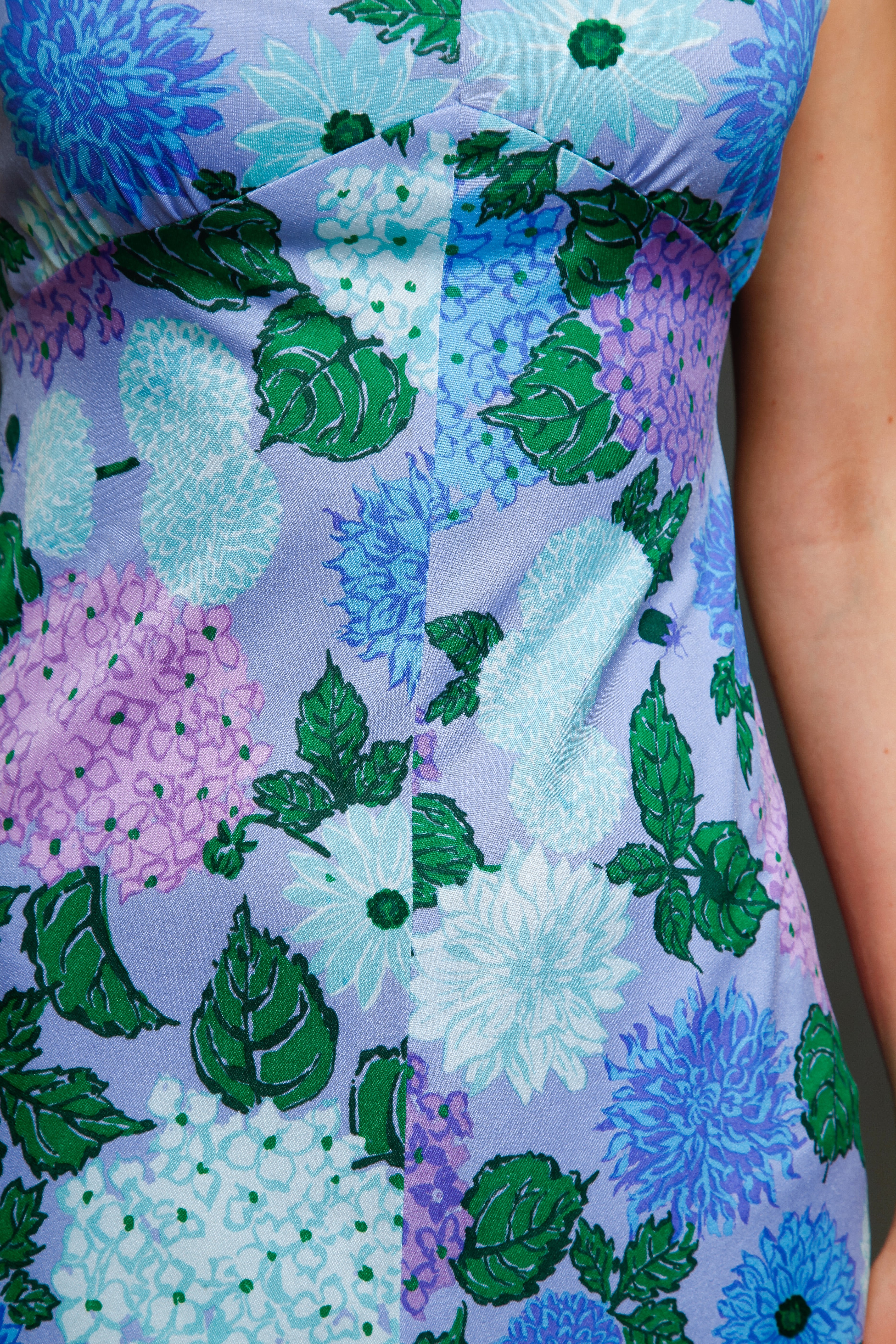 Early 70s Jersey Dress with Falconetto Floral Print
