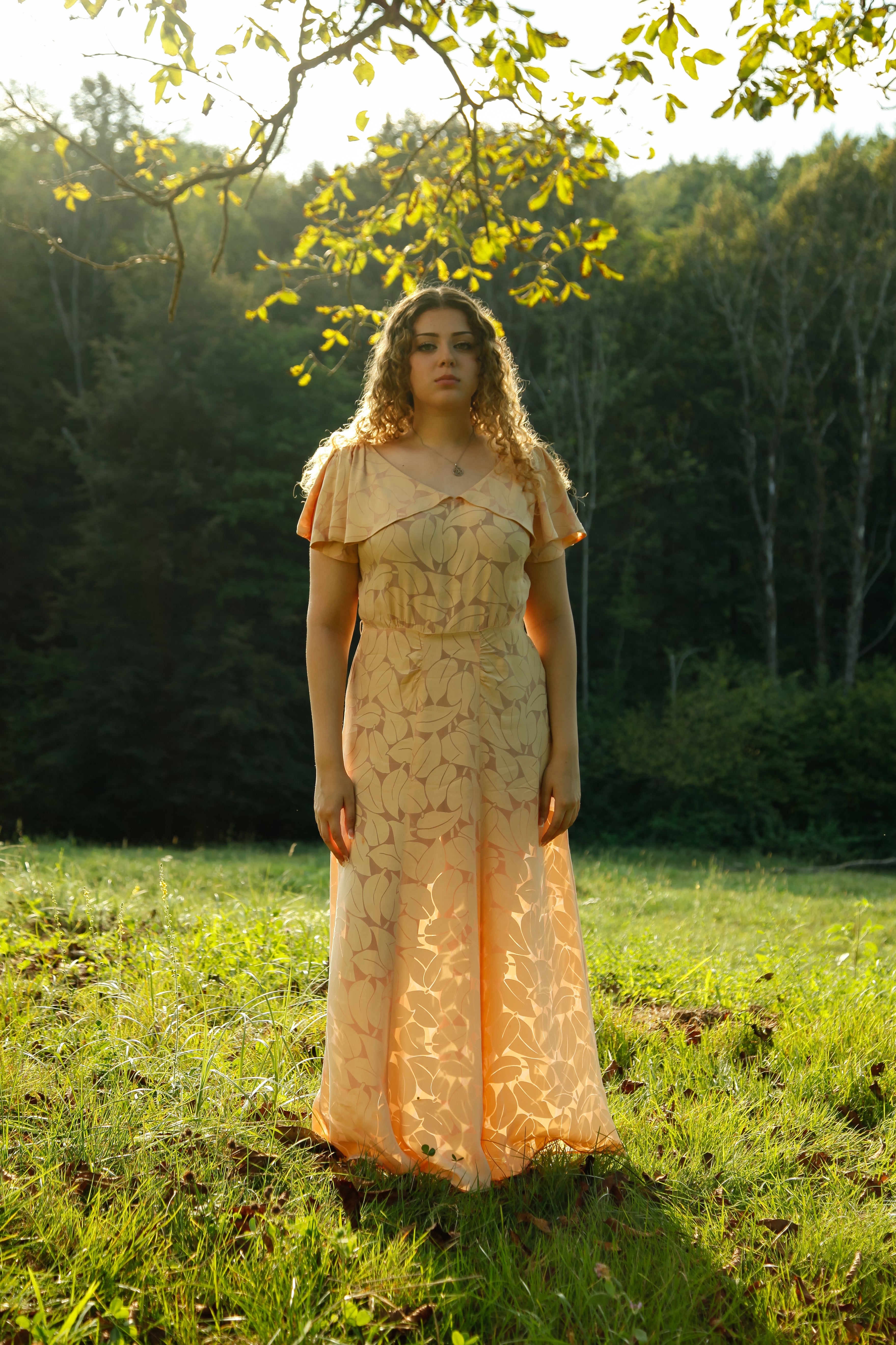 30s Leaves Garden Dress