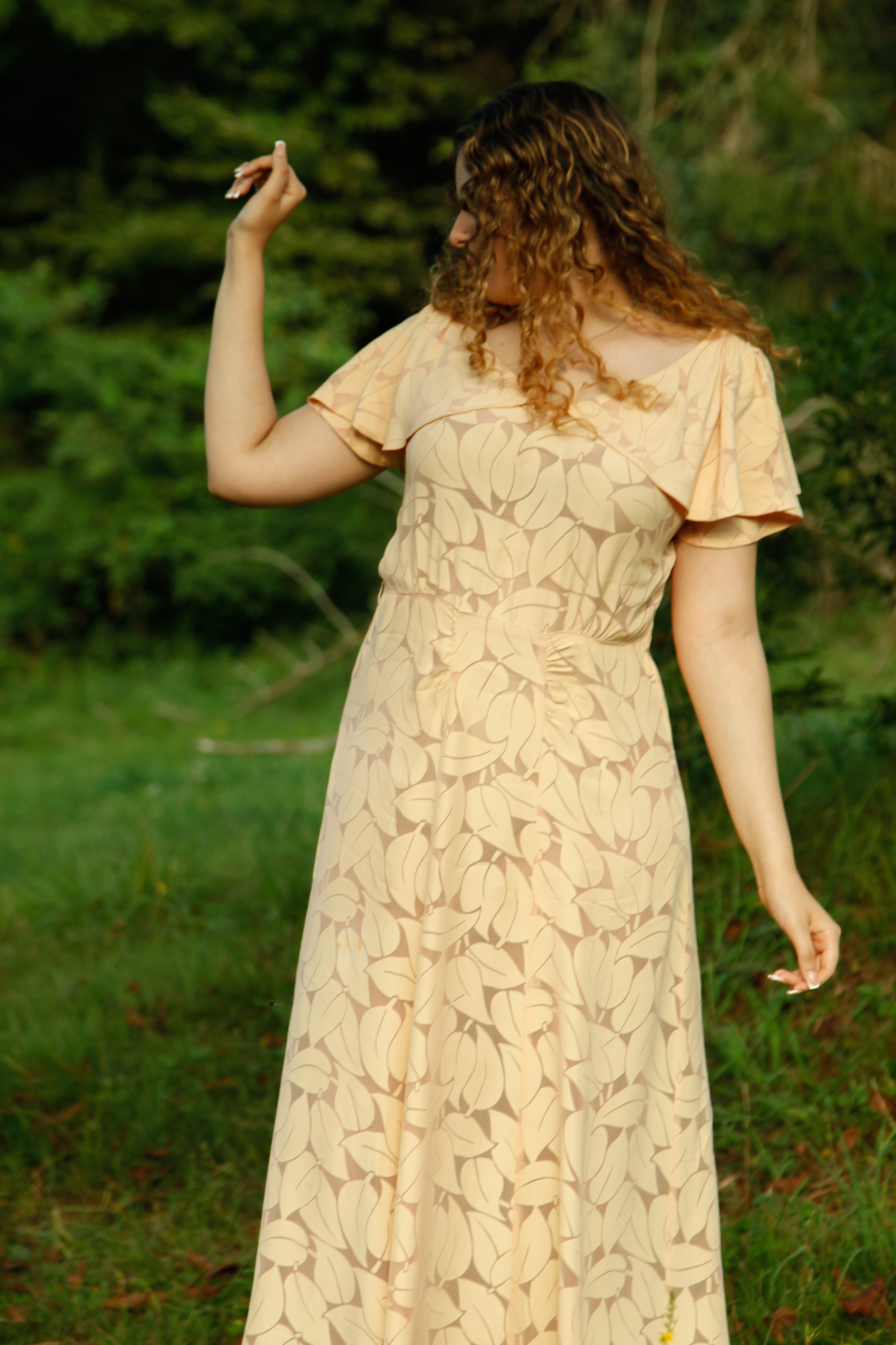 30s Leaves Garden Dress