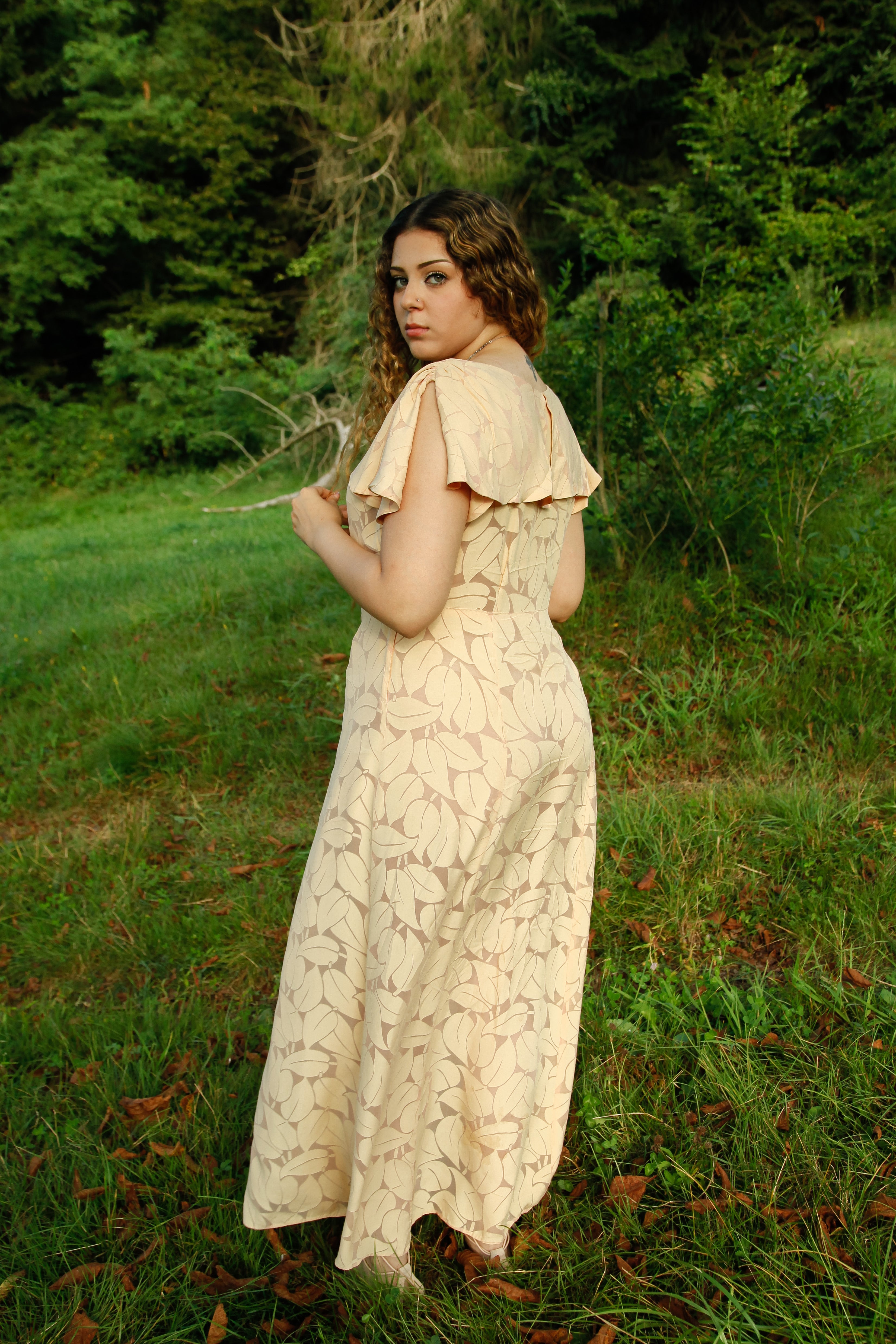 30s Leaves Garden Dress