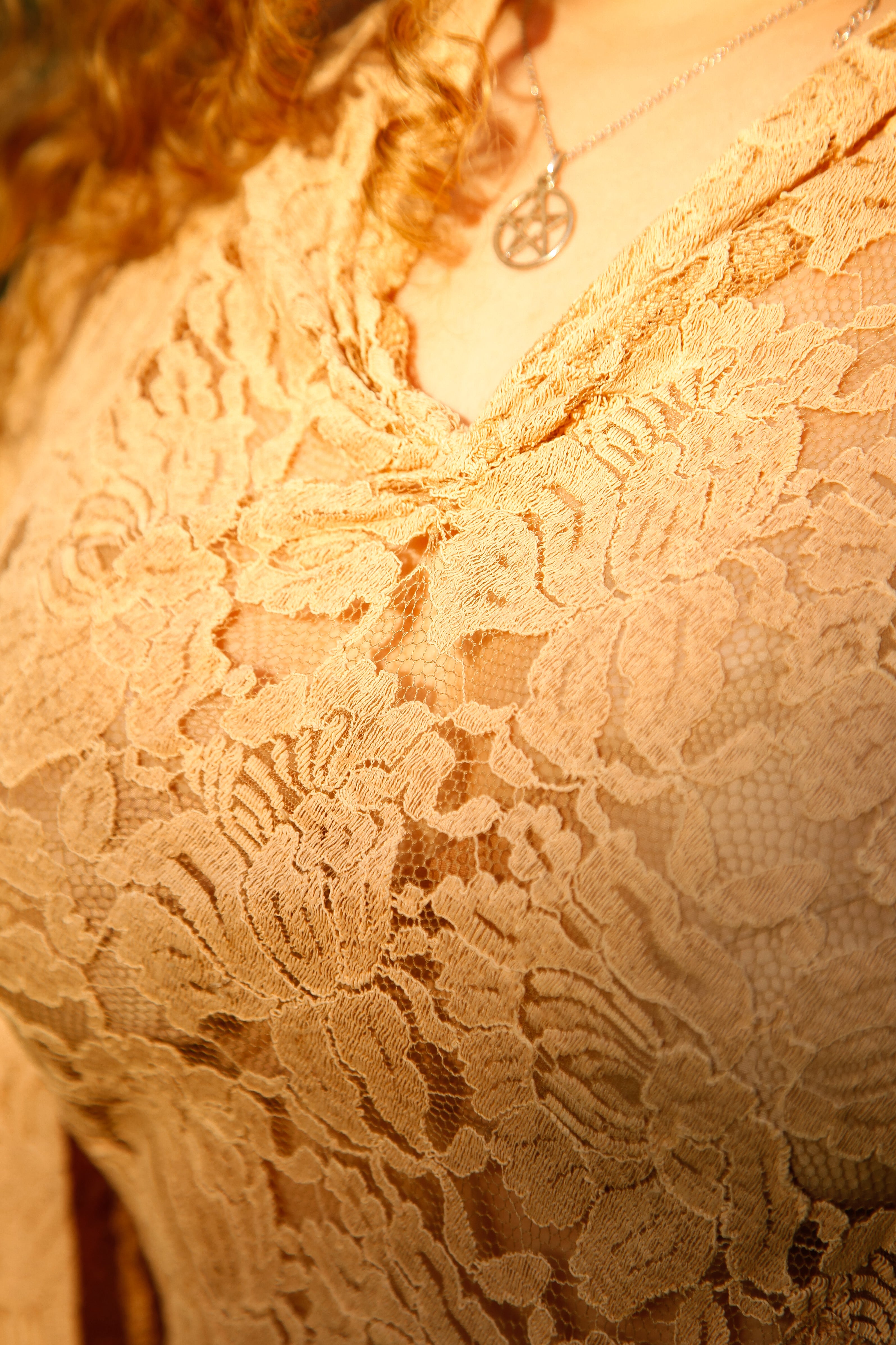1930 Pink Lace Evening Gown