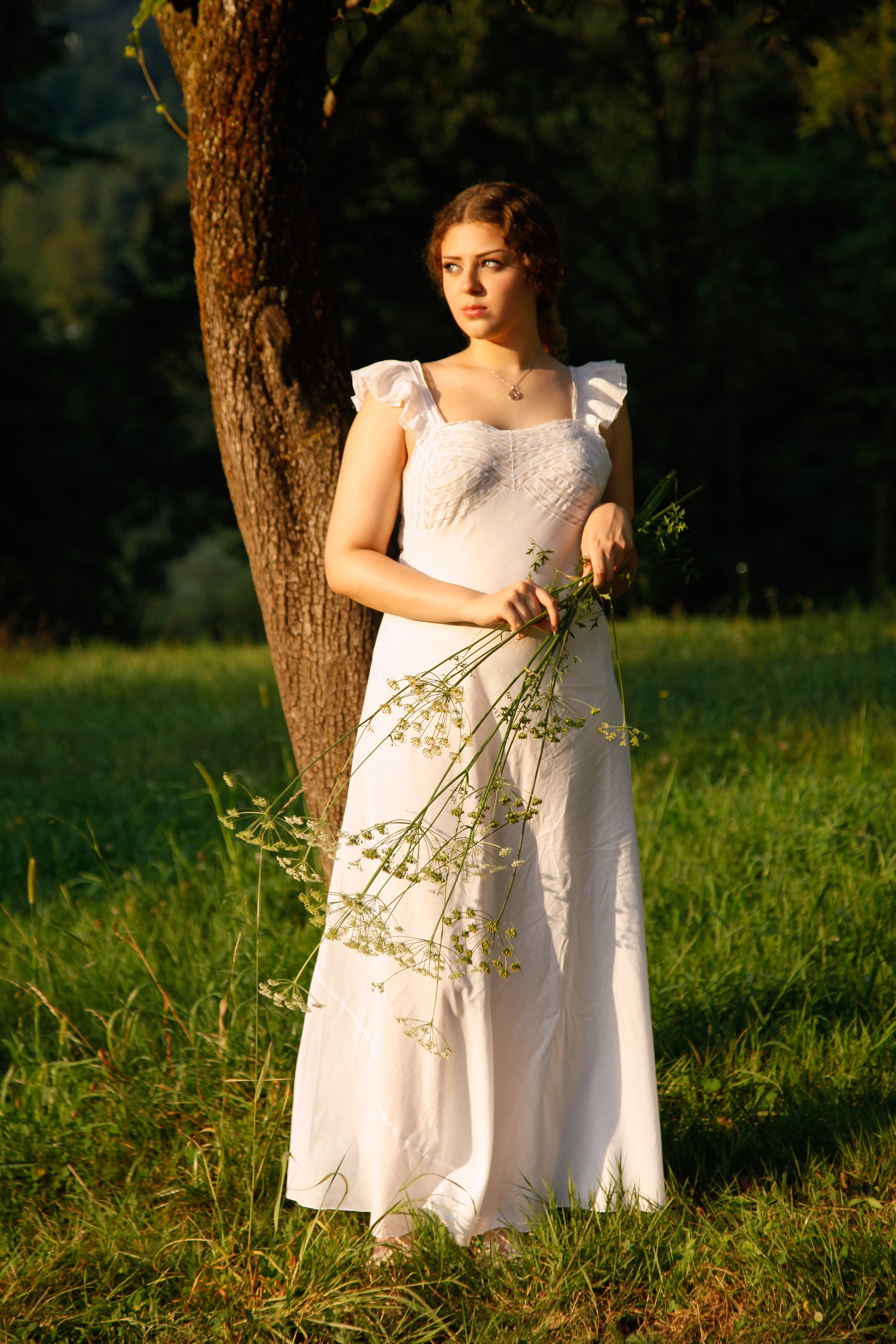 1930 White Cotton Nightgown