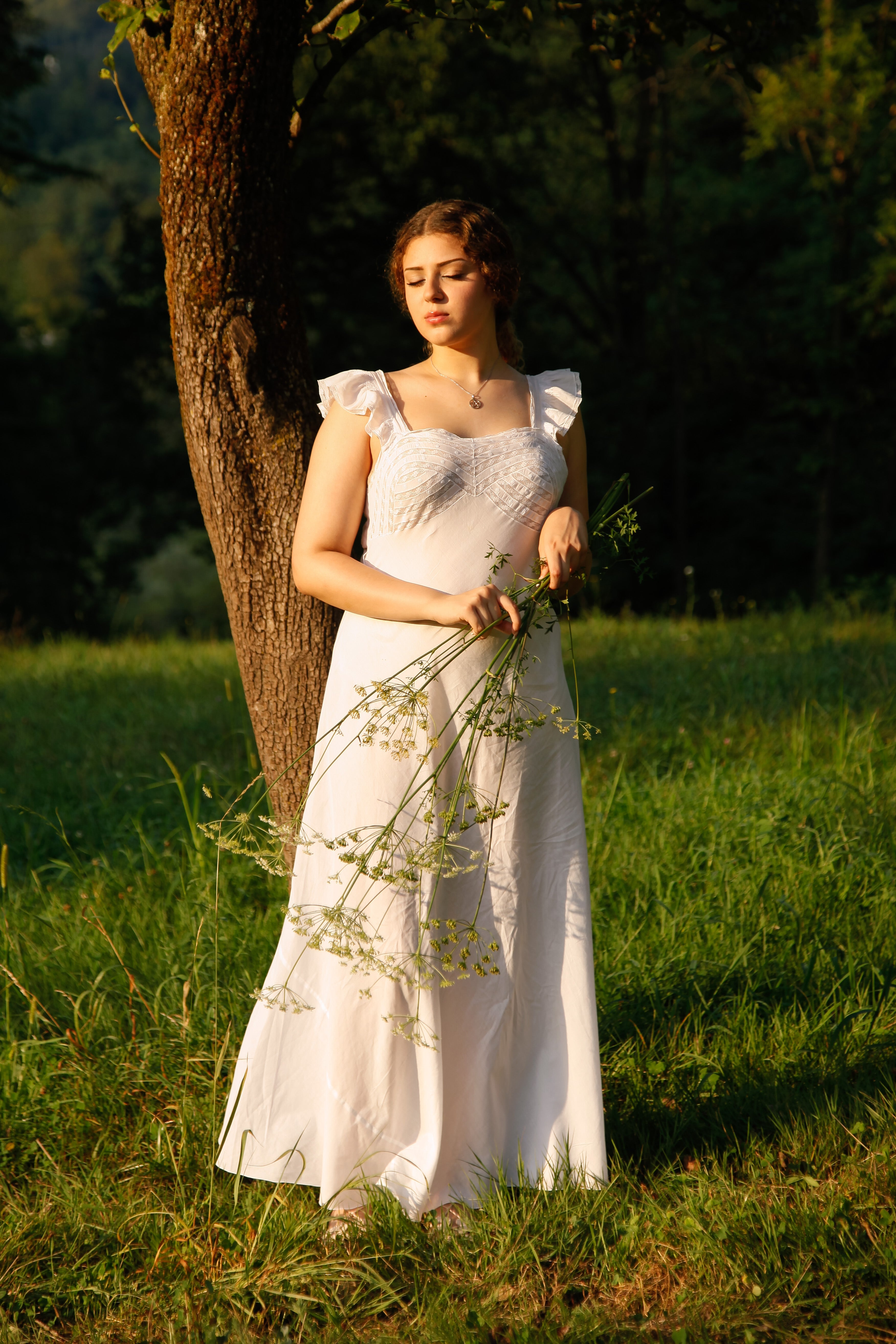 1930 White Cotton Nightgown