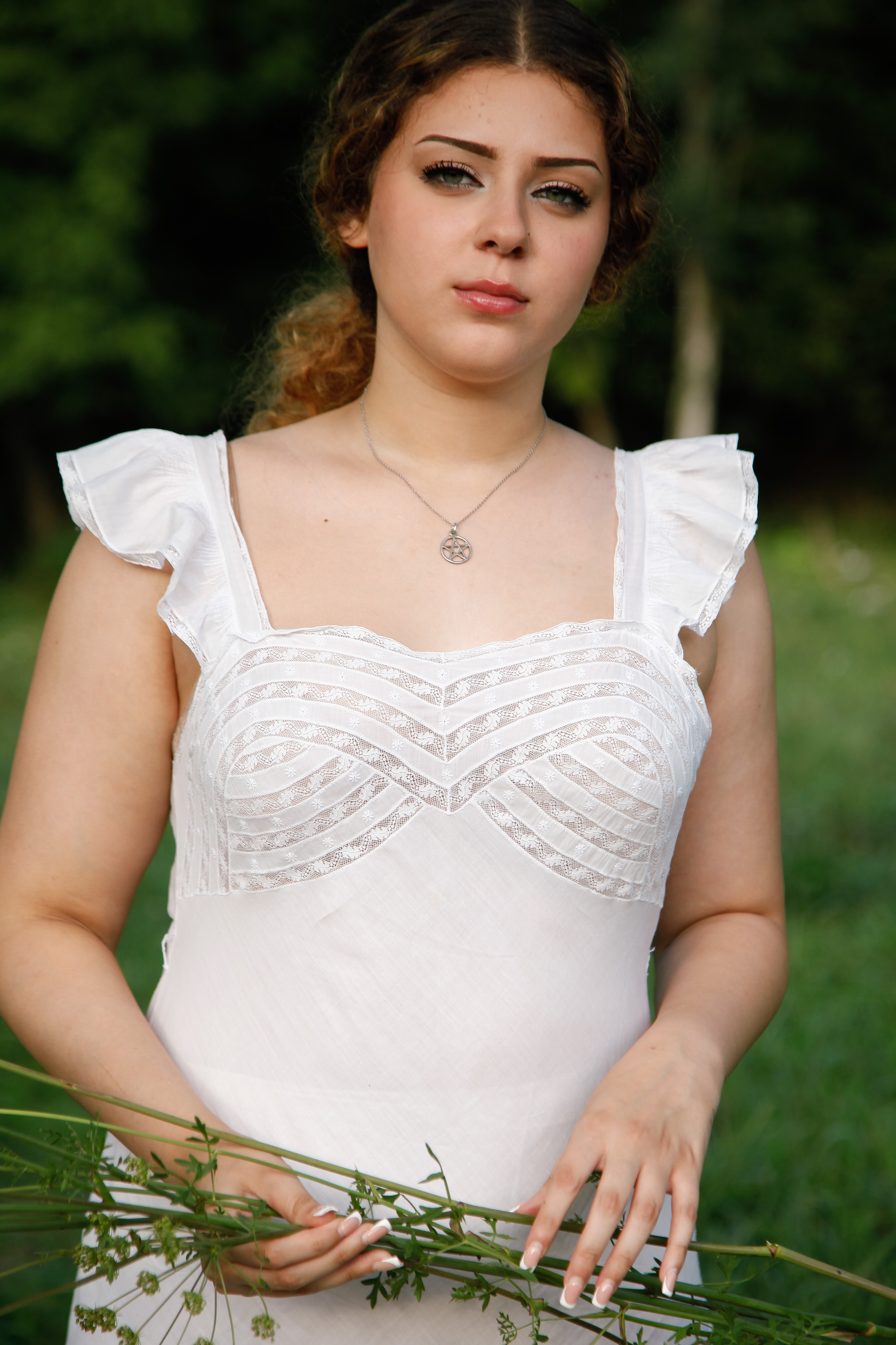 1930 White Cotton Nightgown