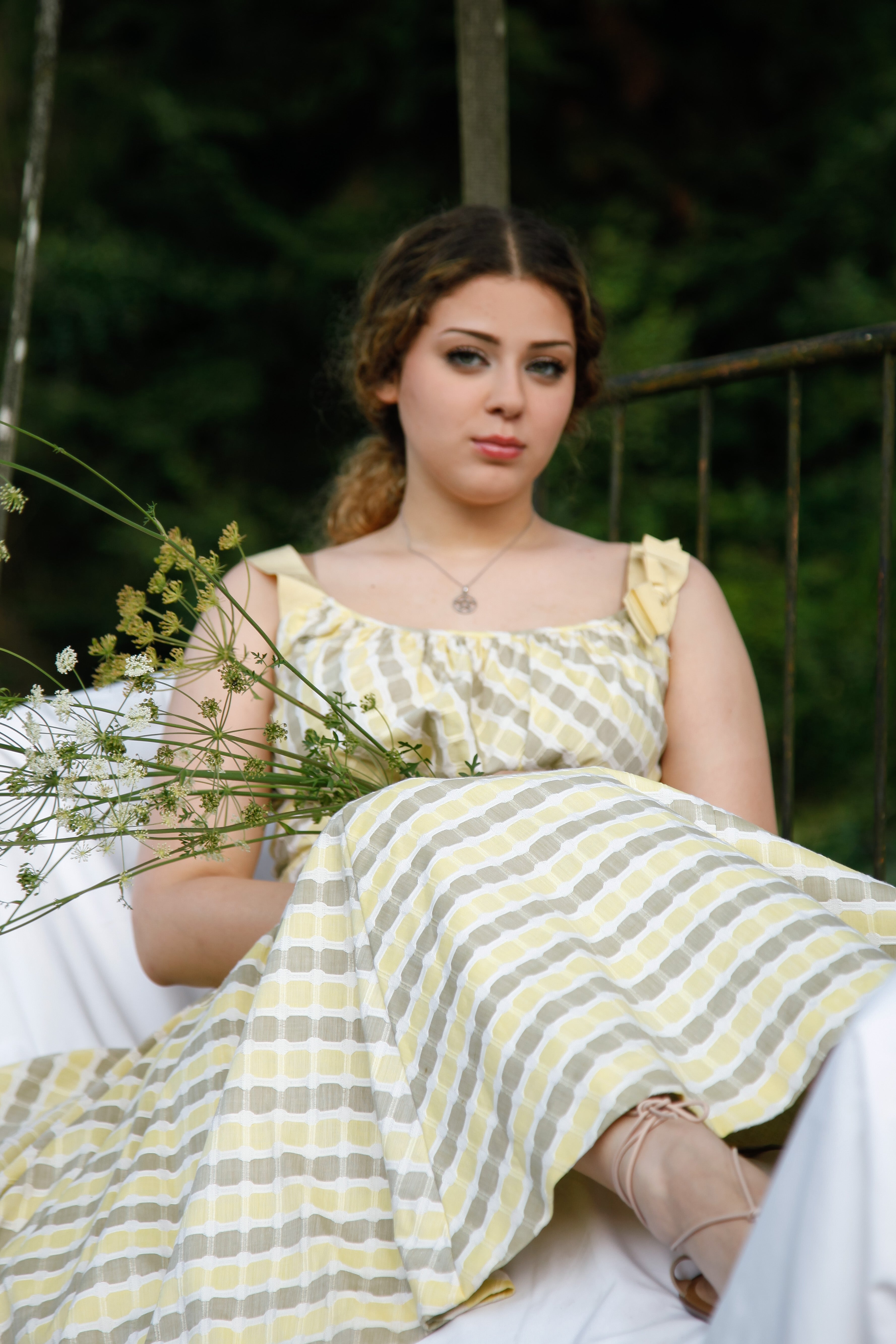 50s Tailored Cotton Jacquard Sundress