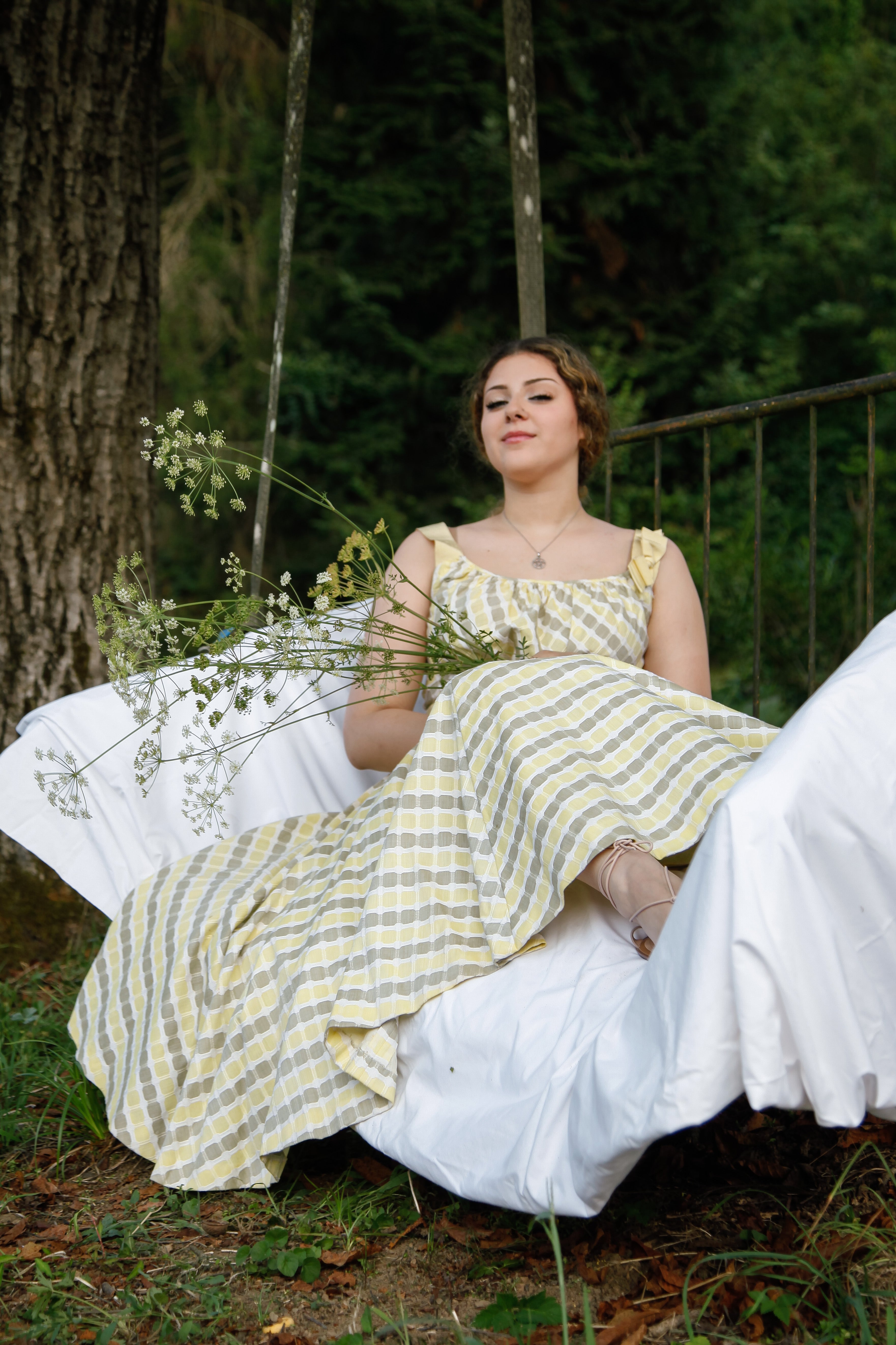50s Tailored Cotton Jacquard Sundress