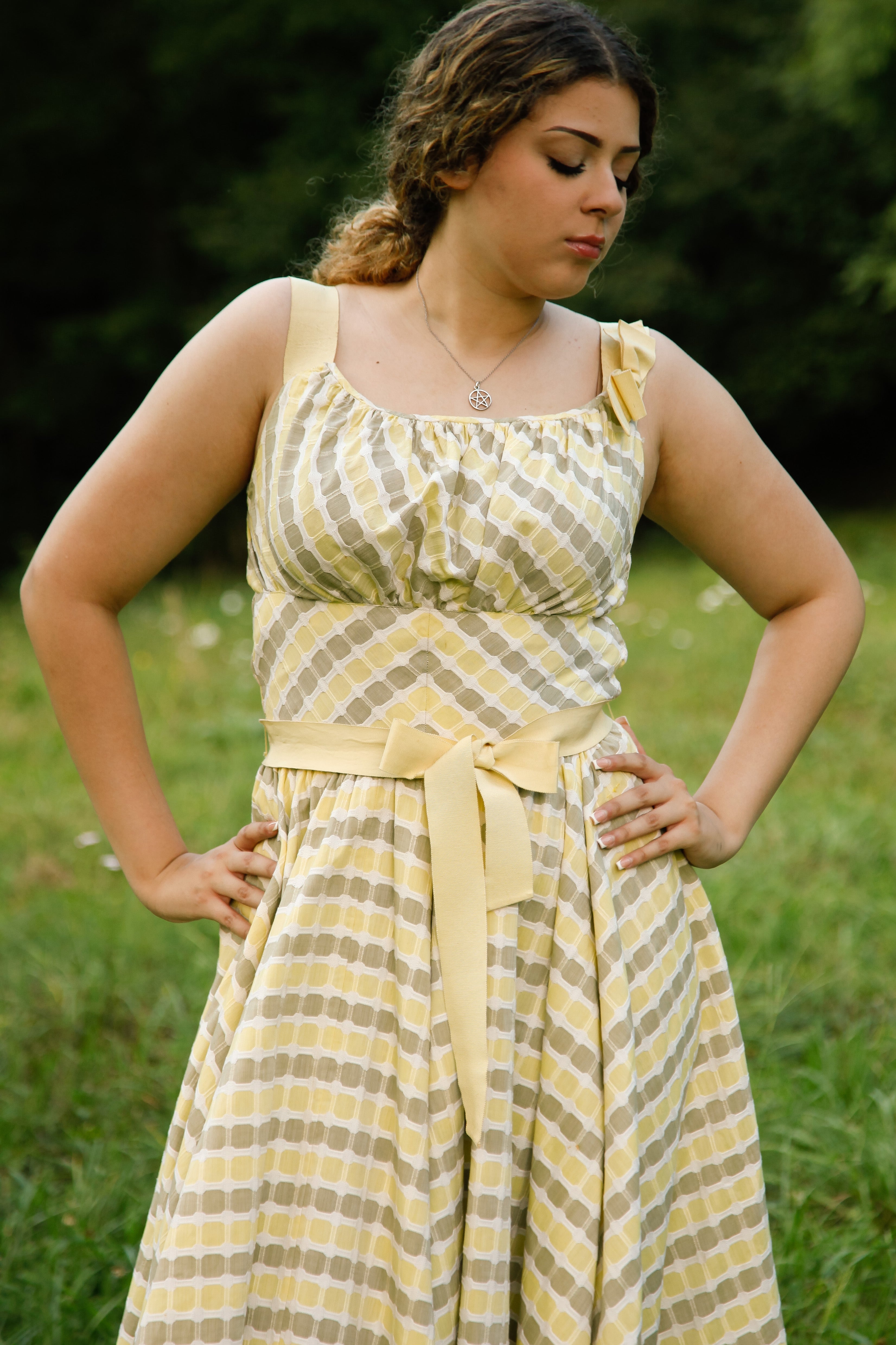 50s Tailored Cotton Jacquard Sundress