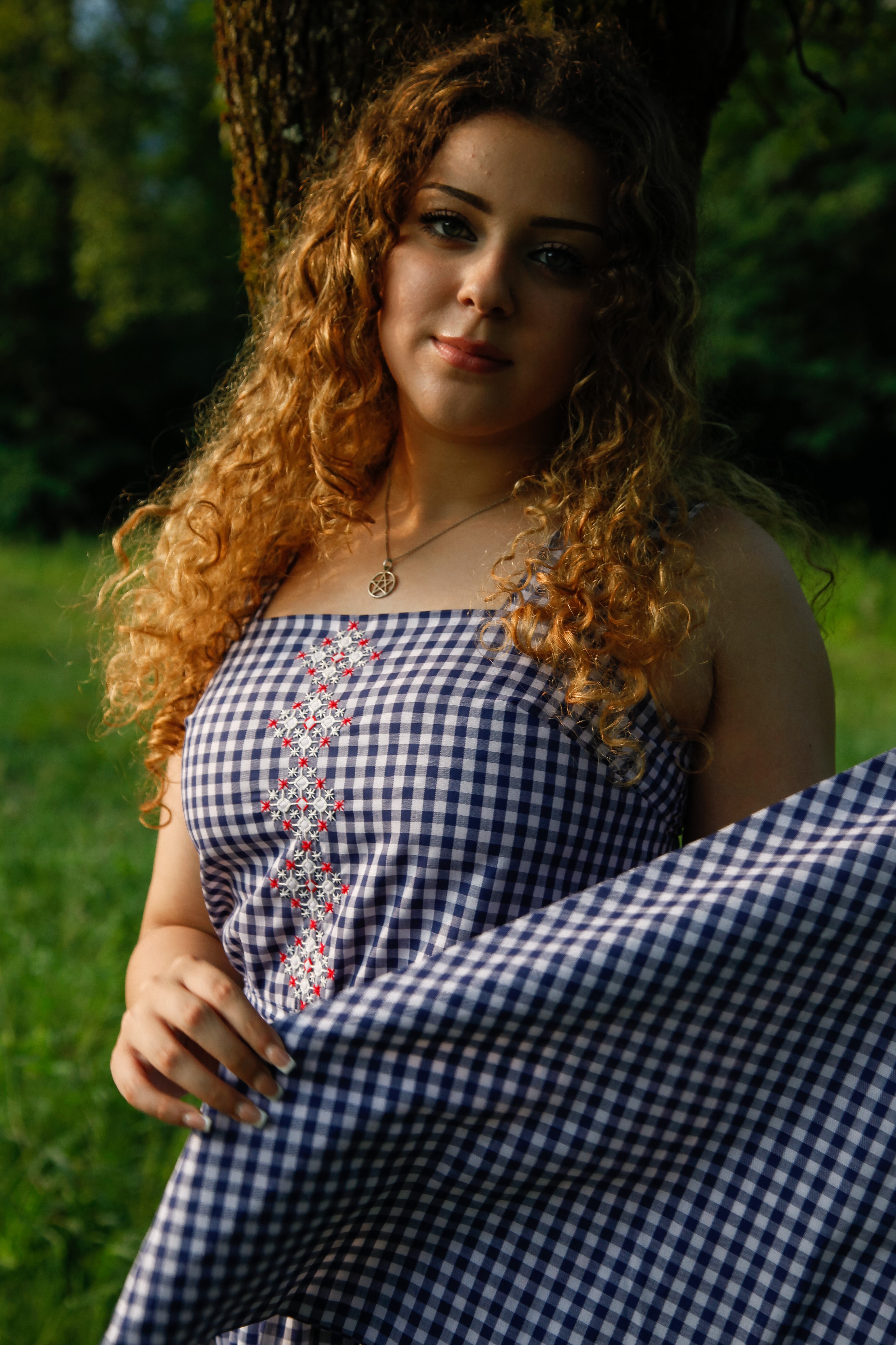 1970 Checked Embroidered Skirt and Top