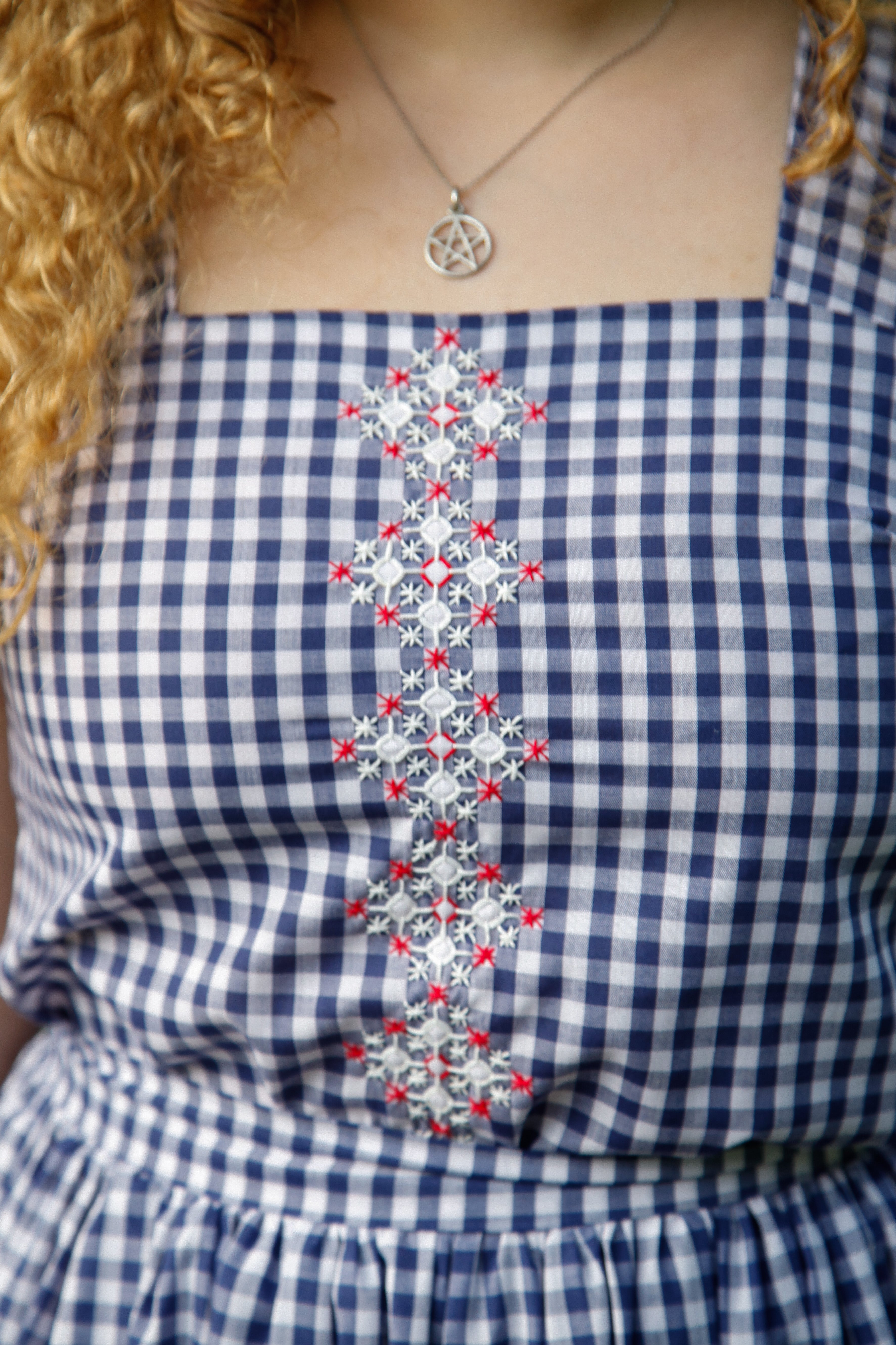 1970 Checked Embroidered Skirt and Top