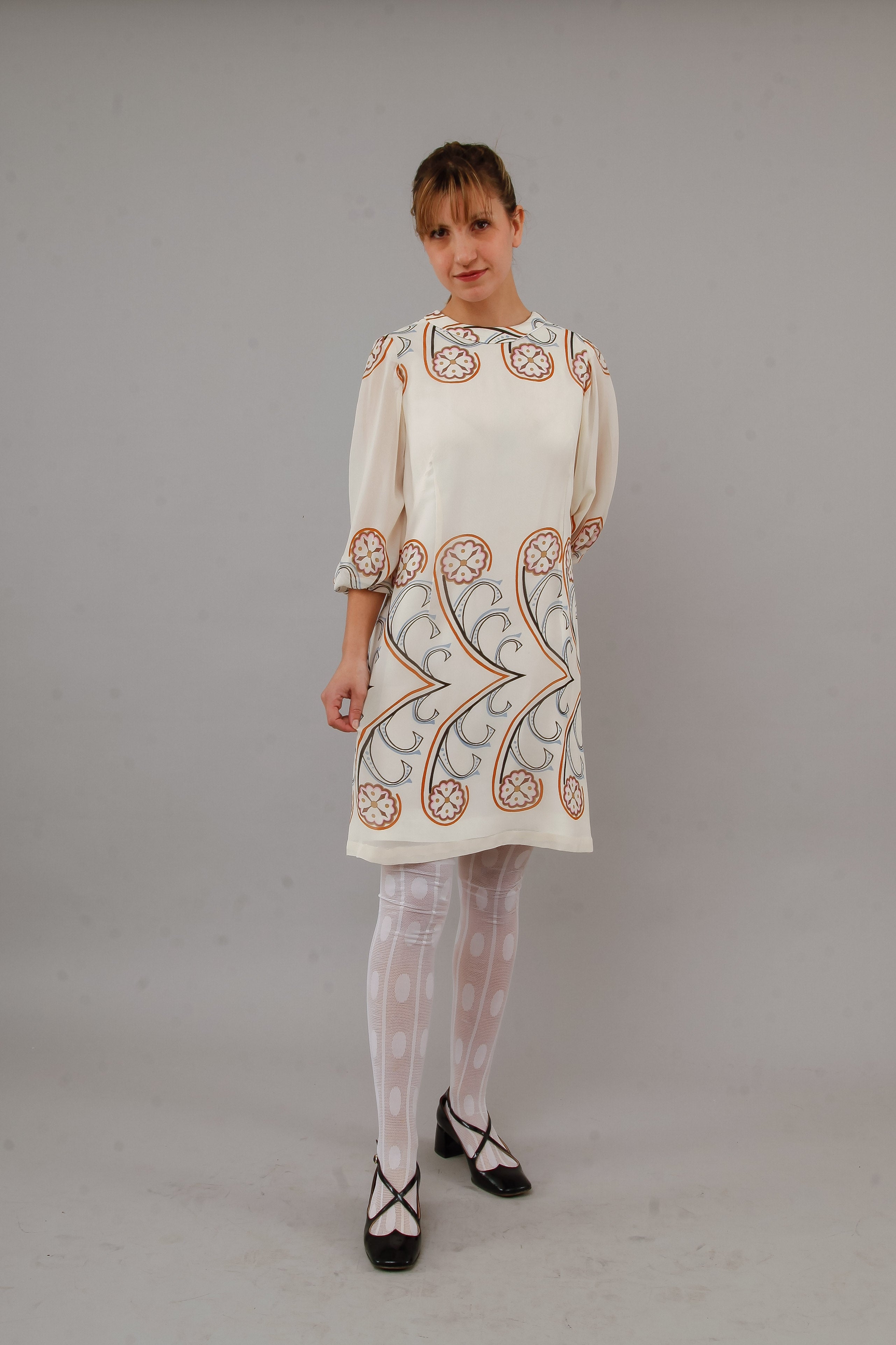 Vicedomini 60s Silk Chiffon Mini Dress