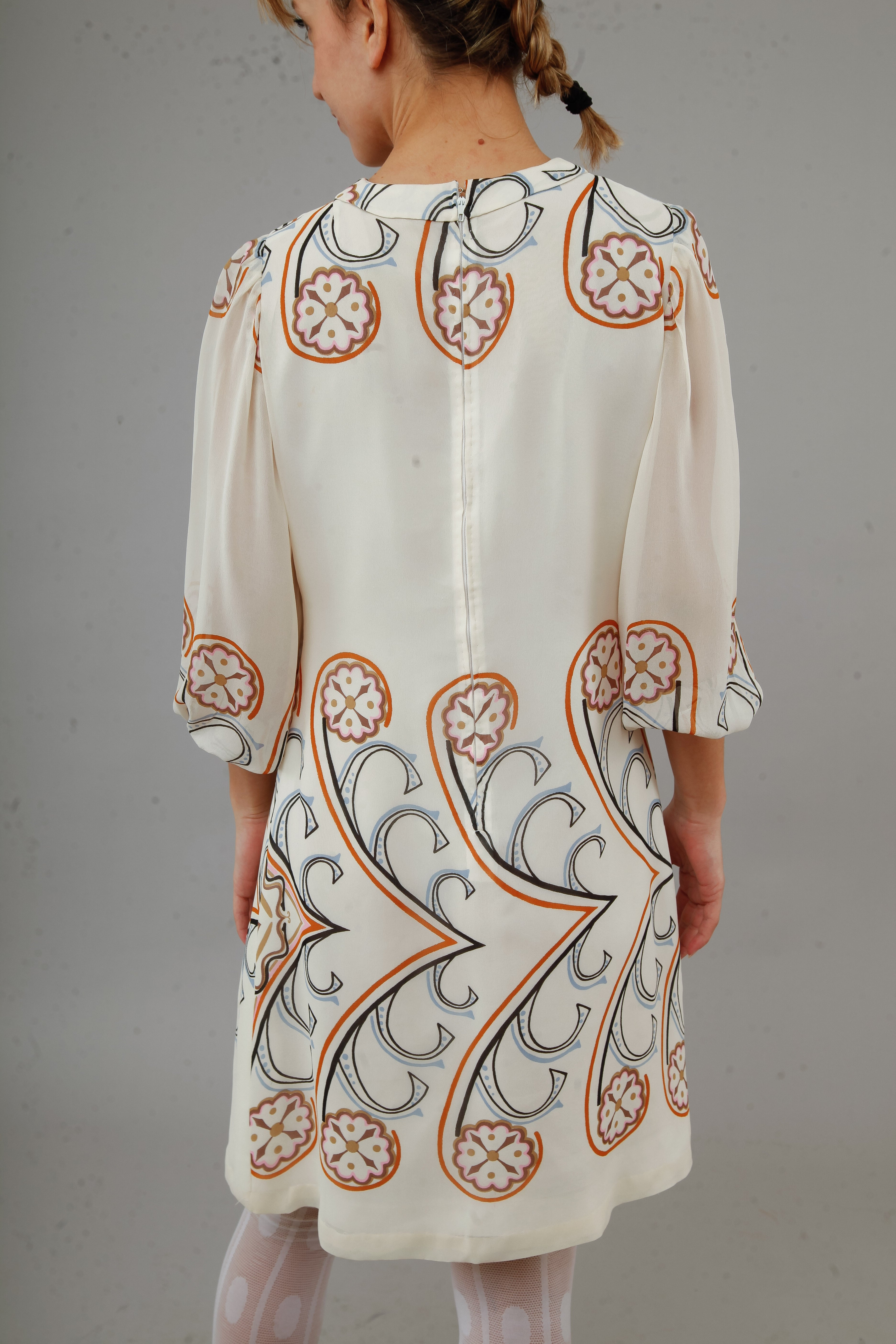 Vicedomini 60s Silk Chiffon Mini Dress