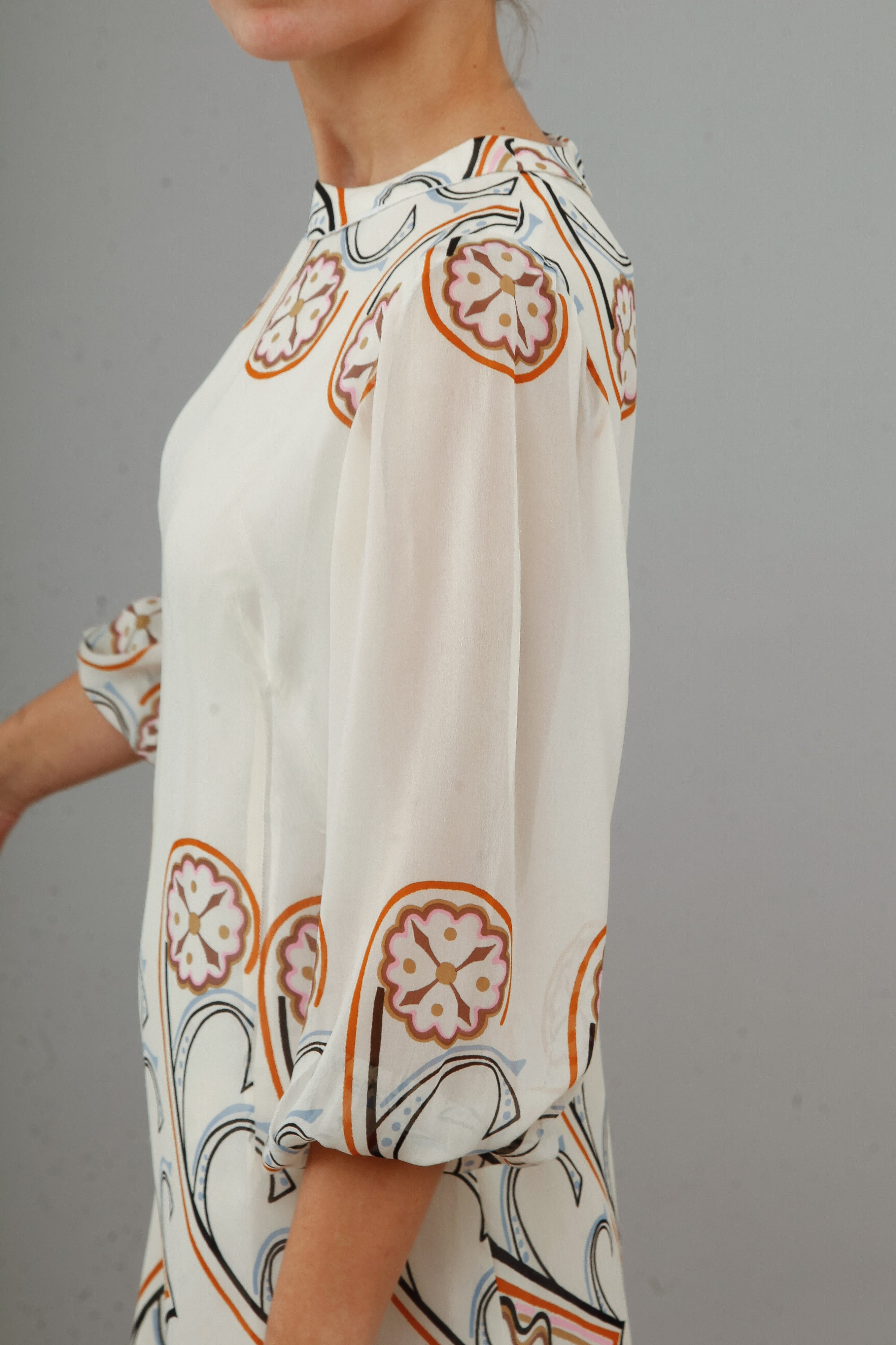 Vicedomini 60s Silk Chiffon Mini Dress