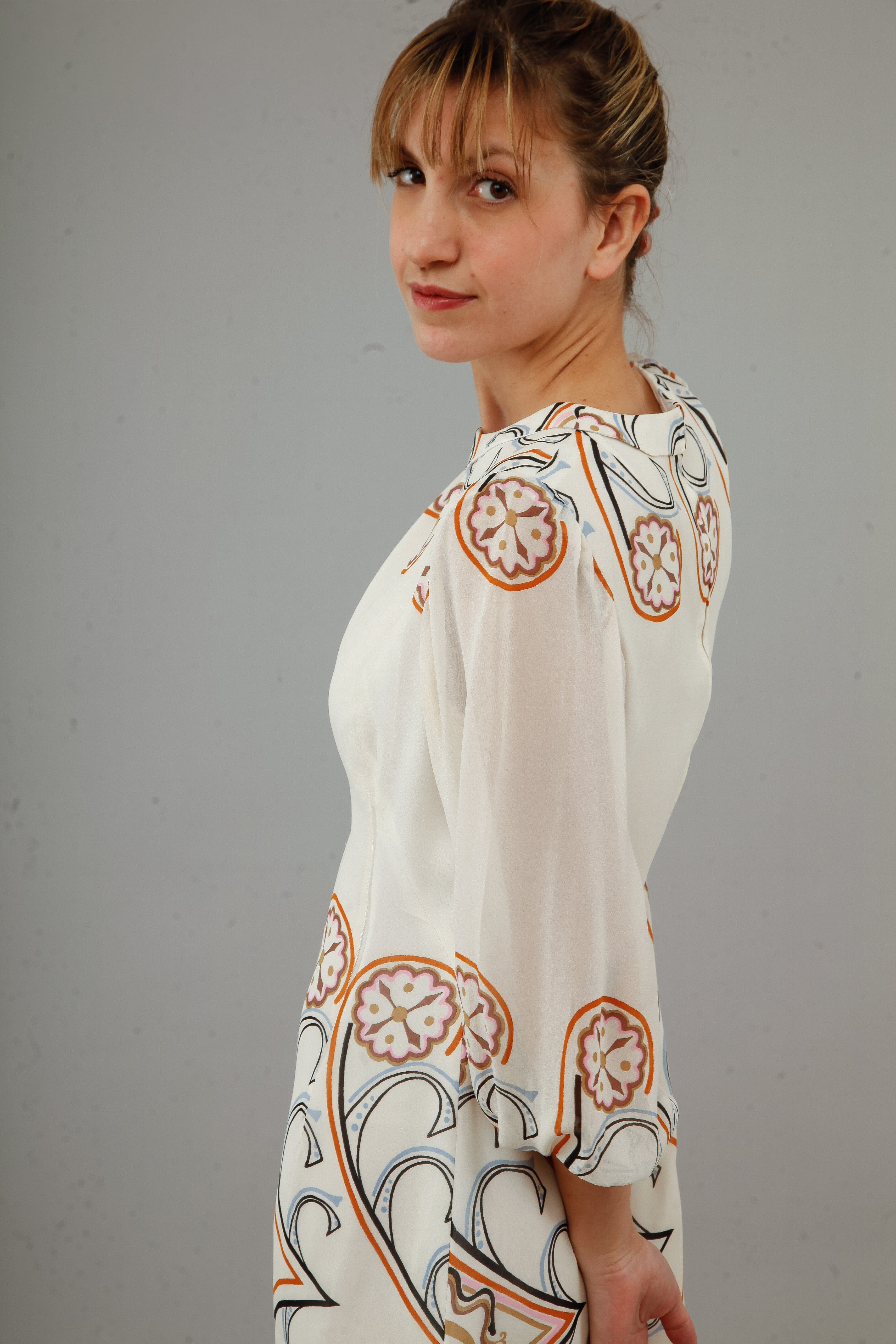 Vicedomini 60s Silk Chiffon Mini Dress