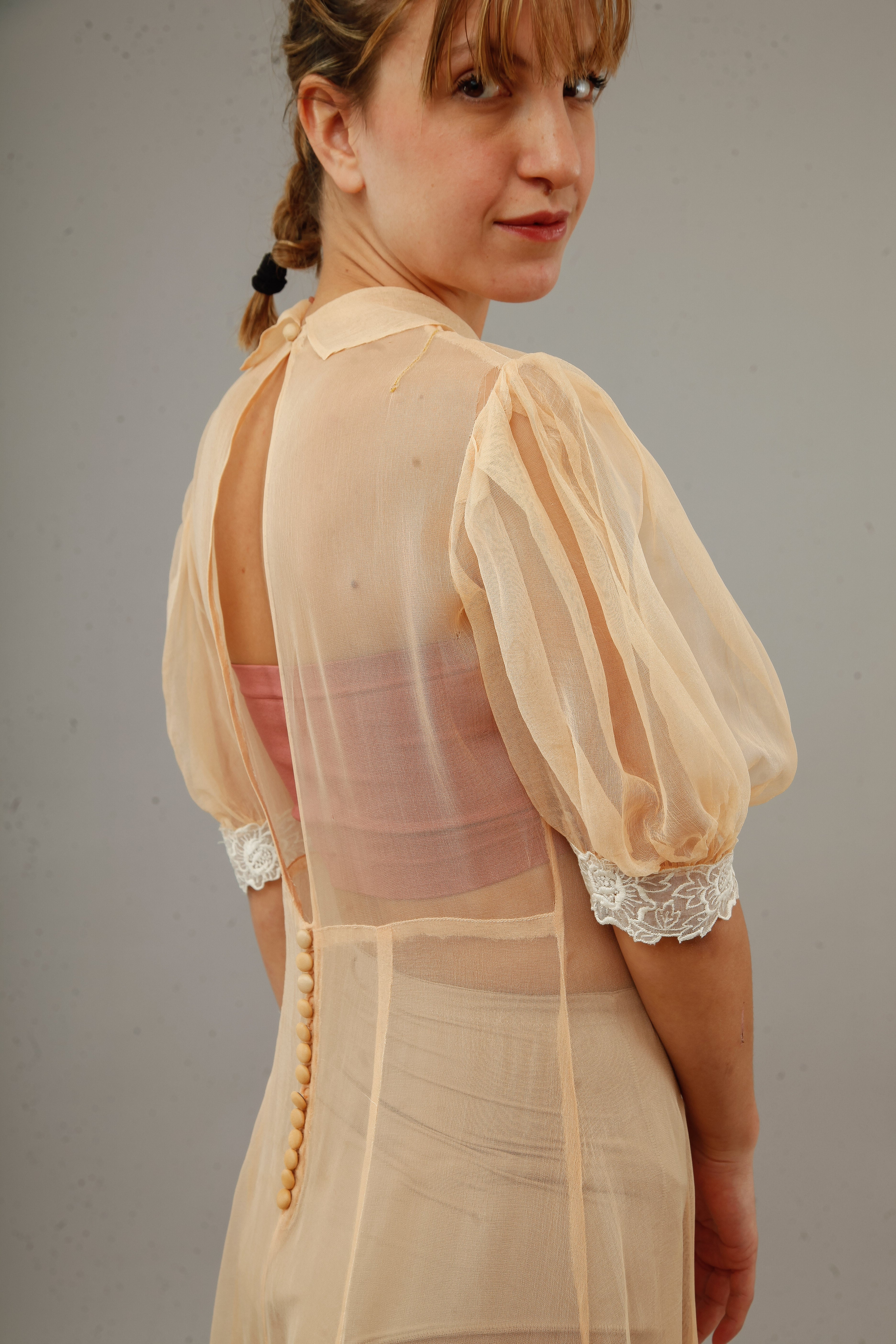 1930 Silk Gauze Afternoon Long Dress