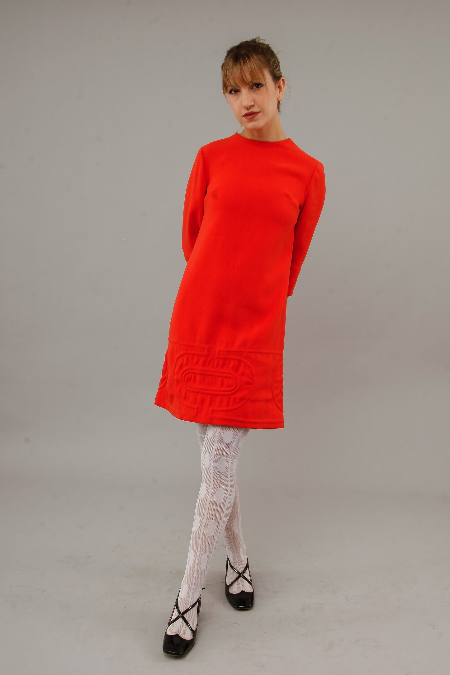 1960 Orange Quilted Mini Dress