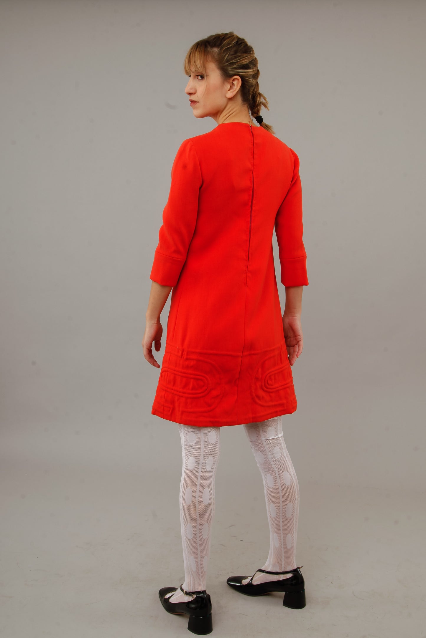 1960 Orange Quilted Mini Dress