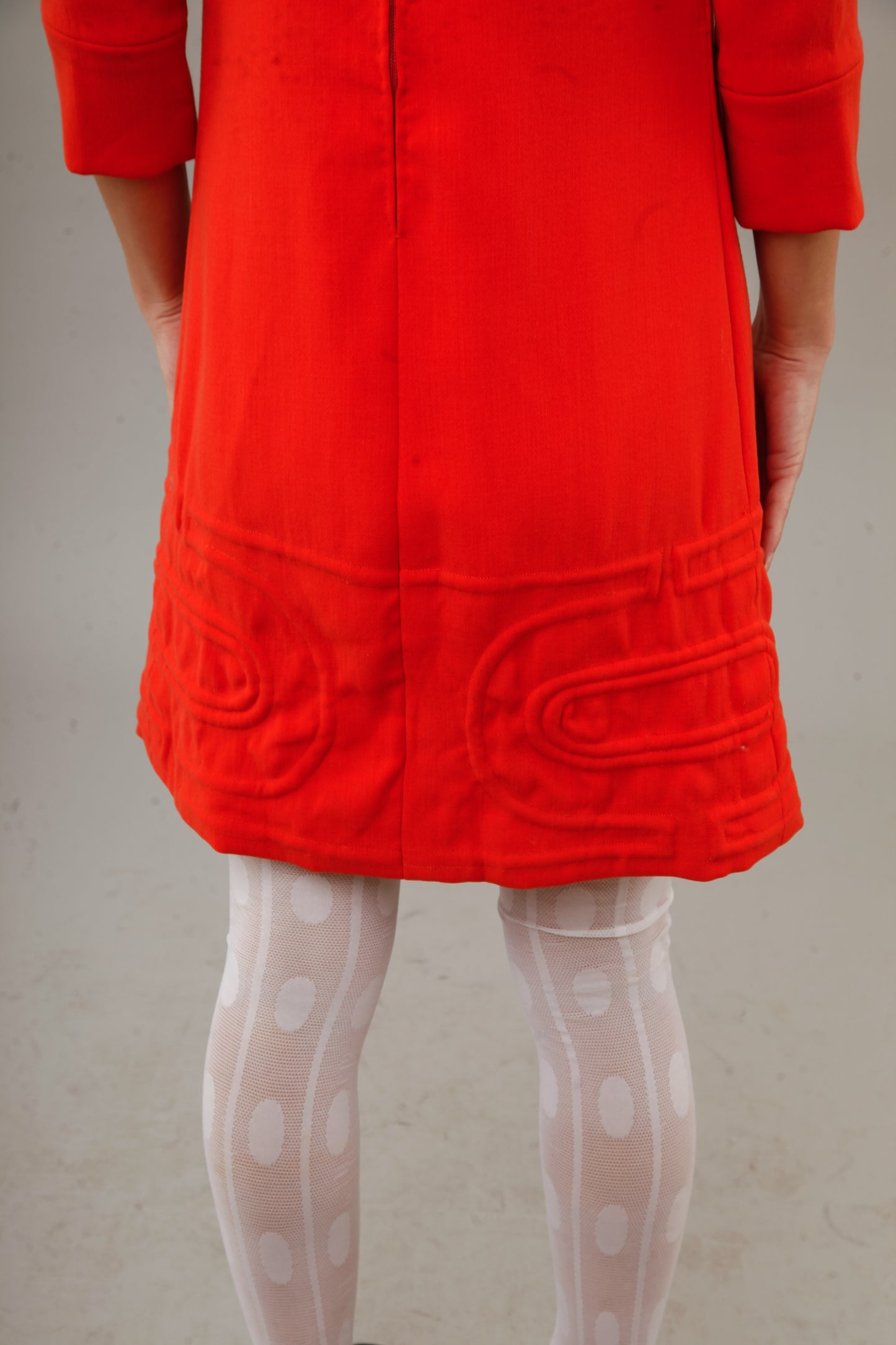 1960 Orange Quilted Mini Dress