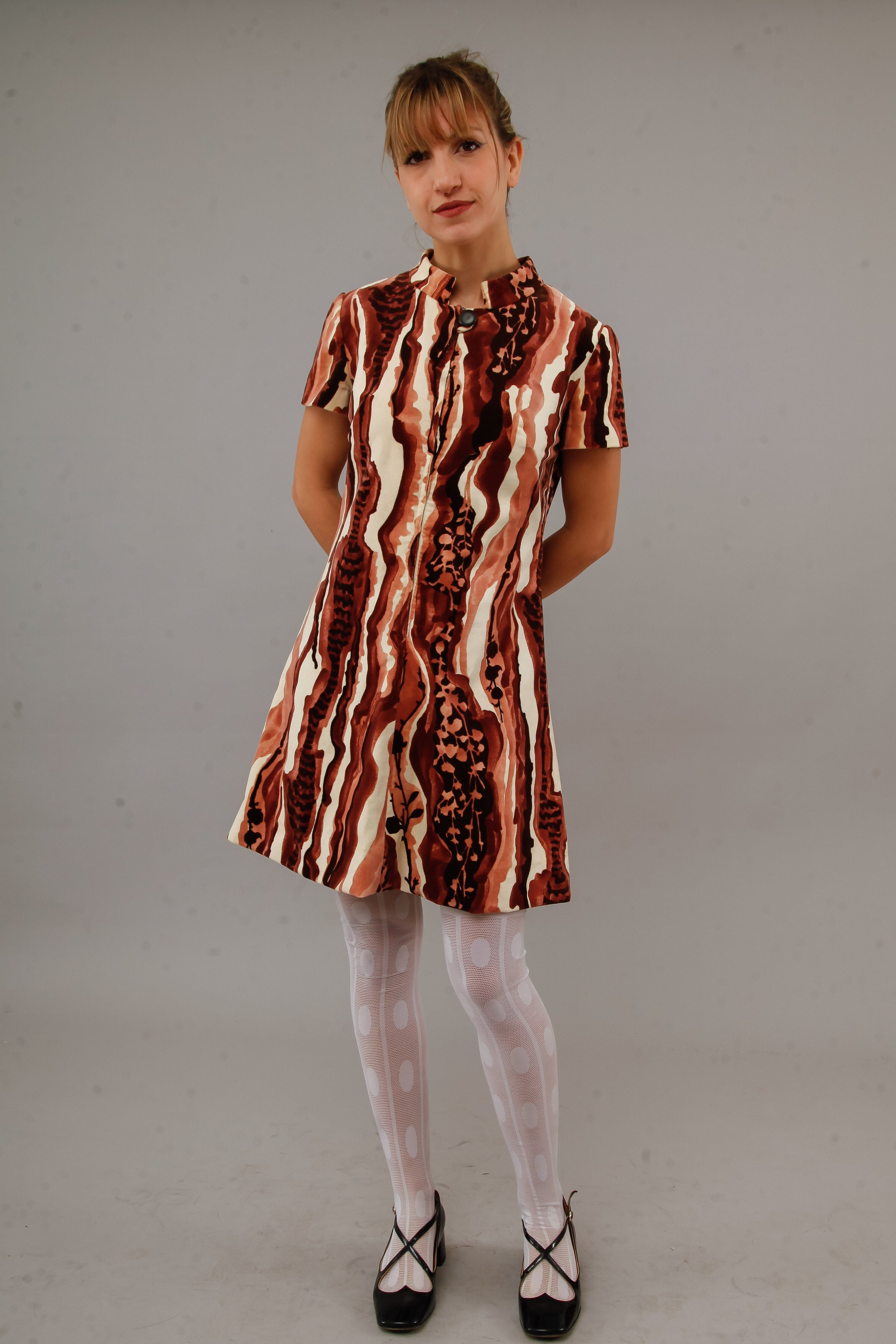 1960 Psychedelic Velvet Mini Dress