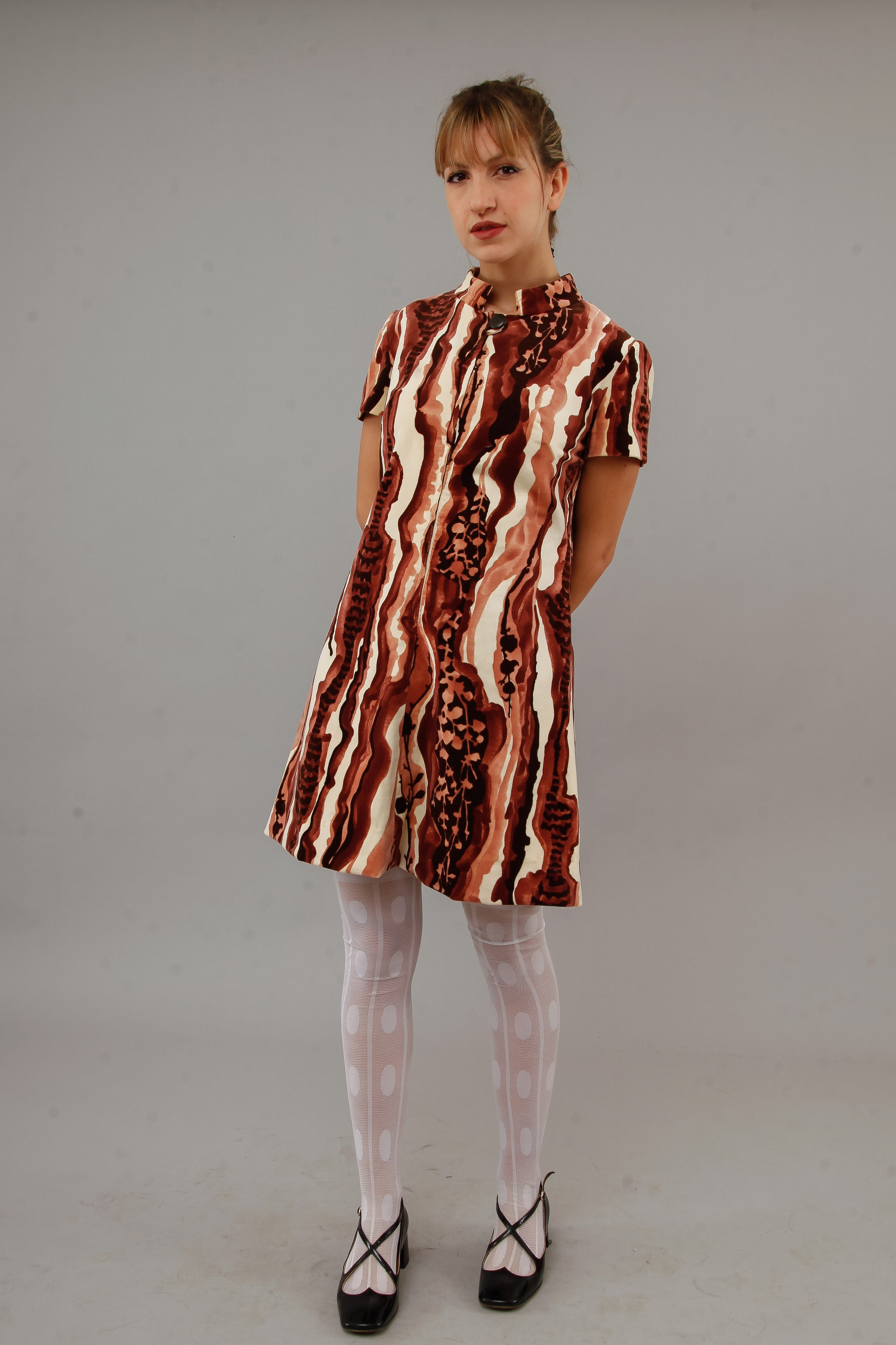 1960 Psychedelic Velvet Mini Dress