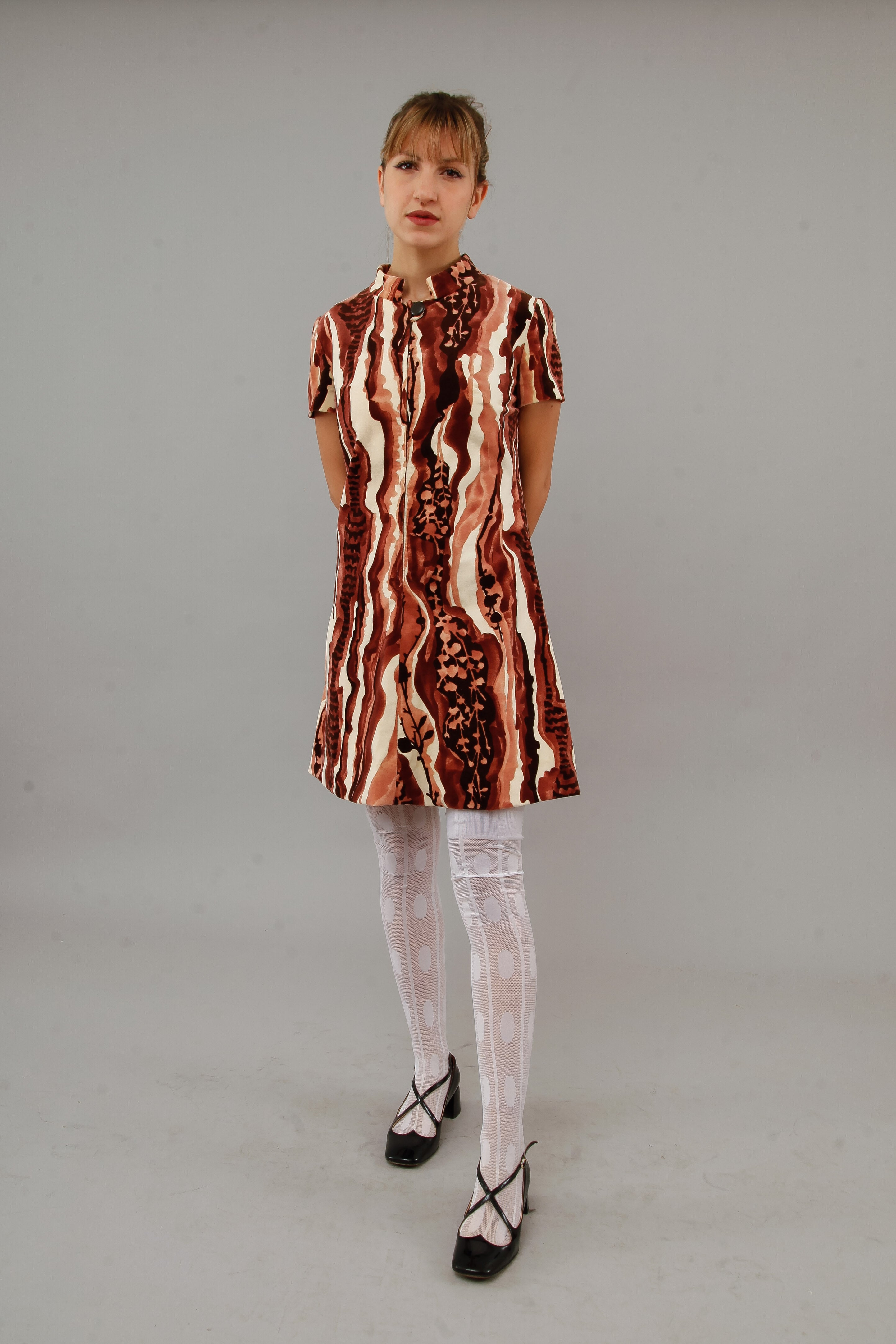 1960 Psychedelic Velvet Mini Dress