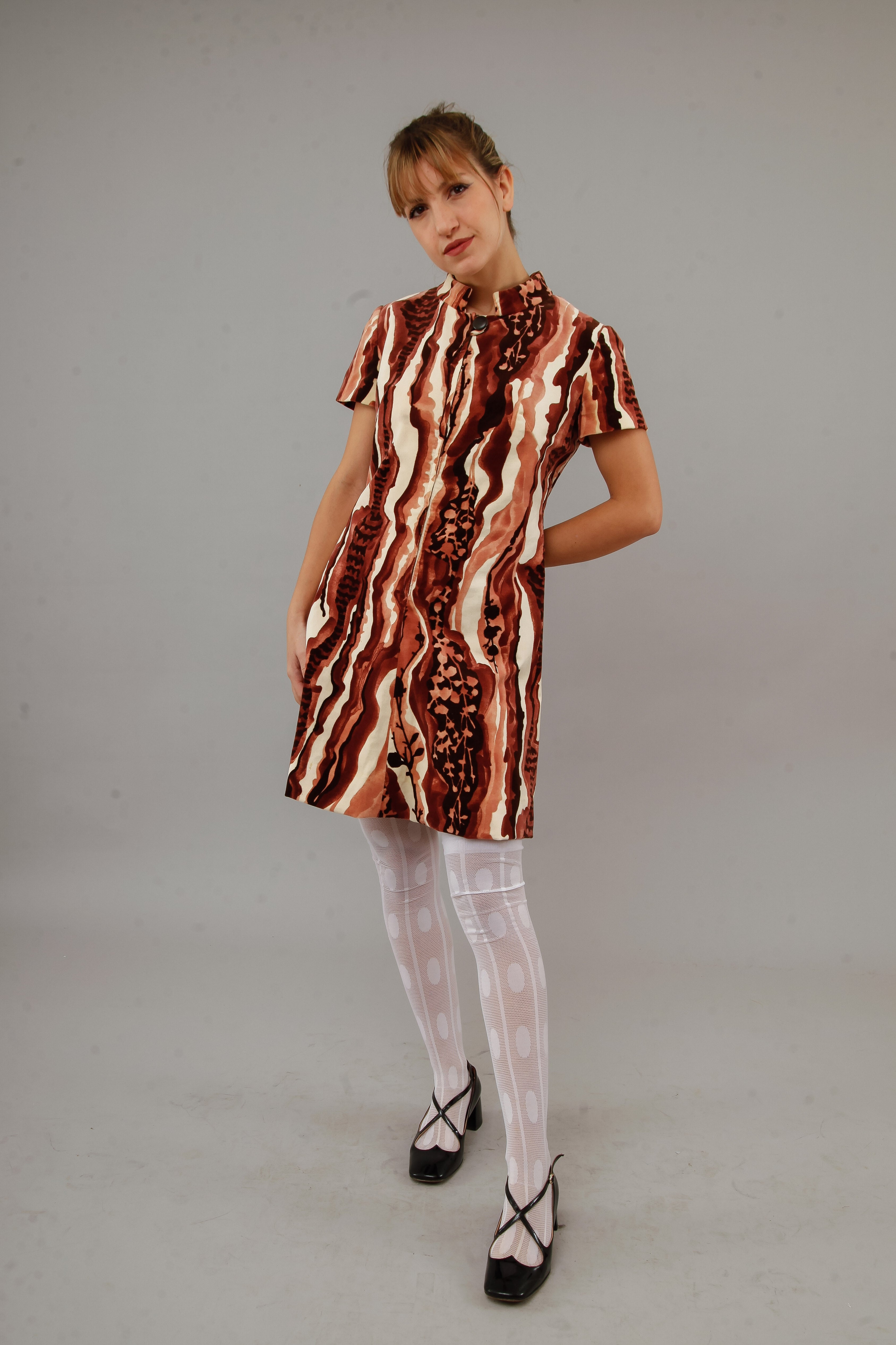 1960 Psychedelic Velvet Mini Dress