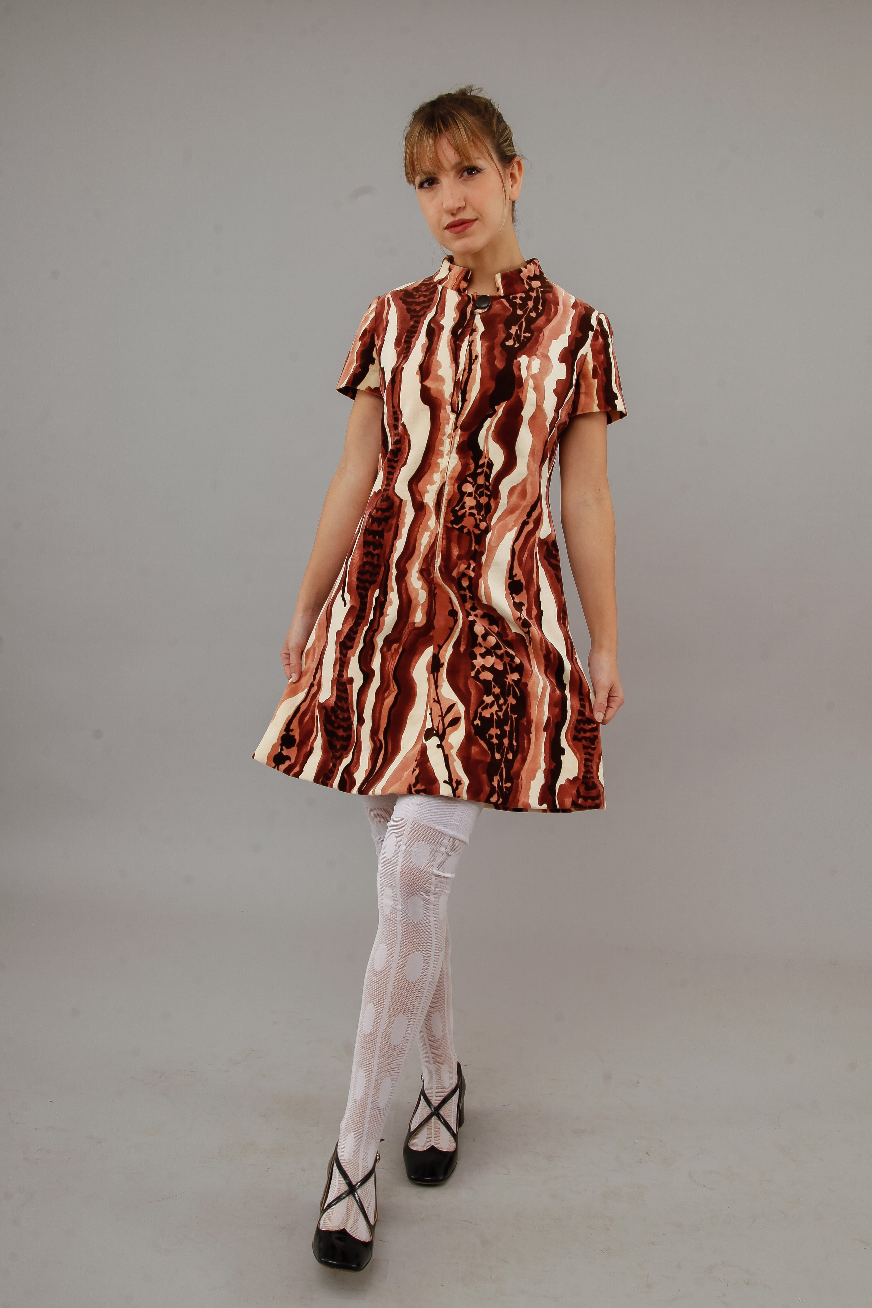 1960 Psychedelic Velvet Mini Dress