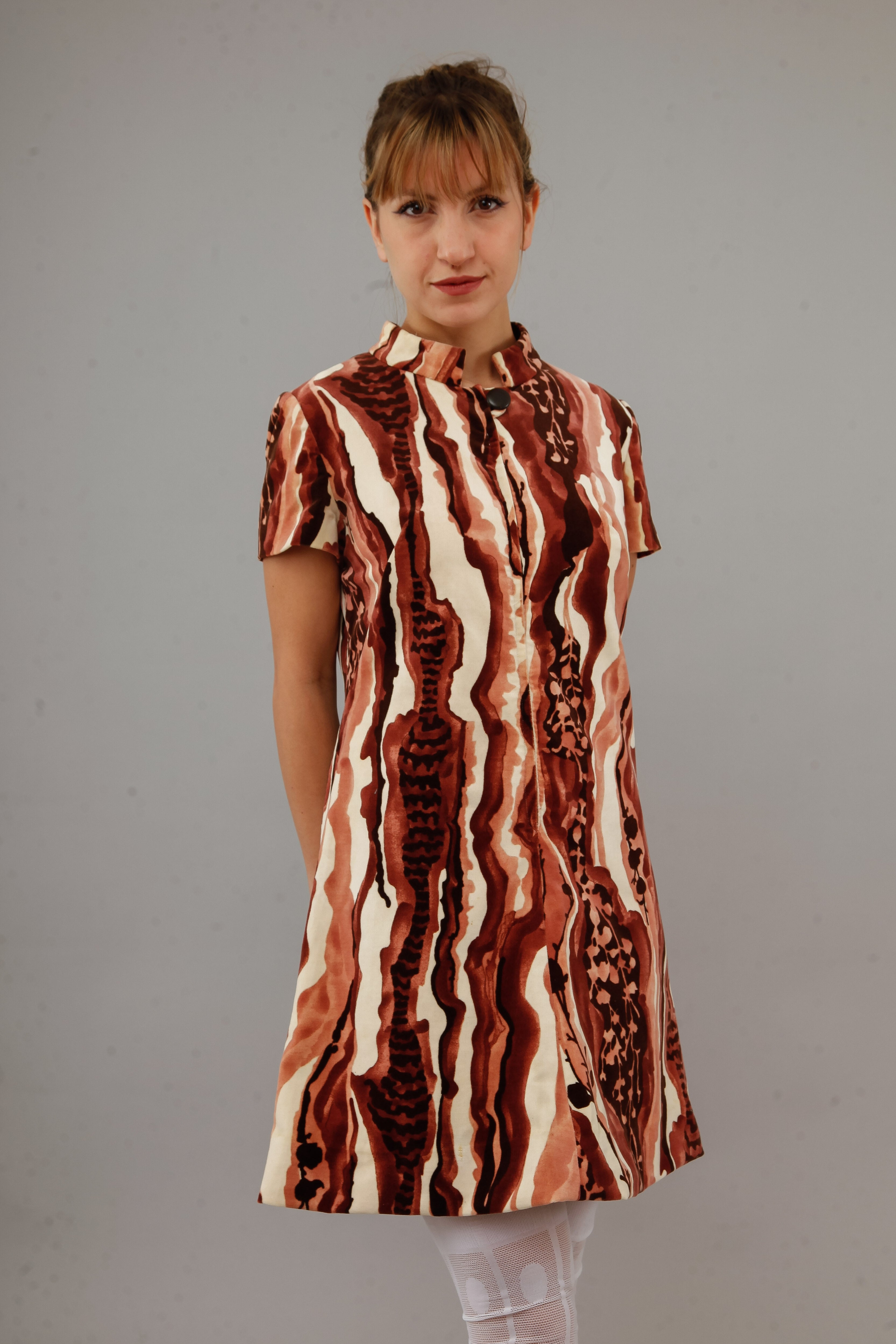 1960 Psychedelic Velvet Mini Dress