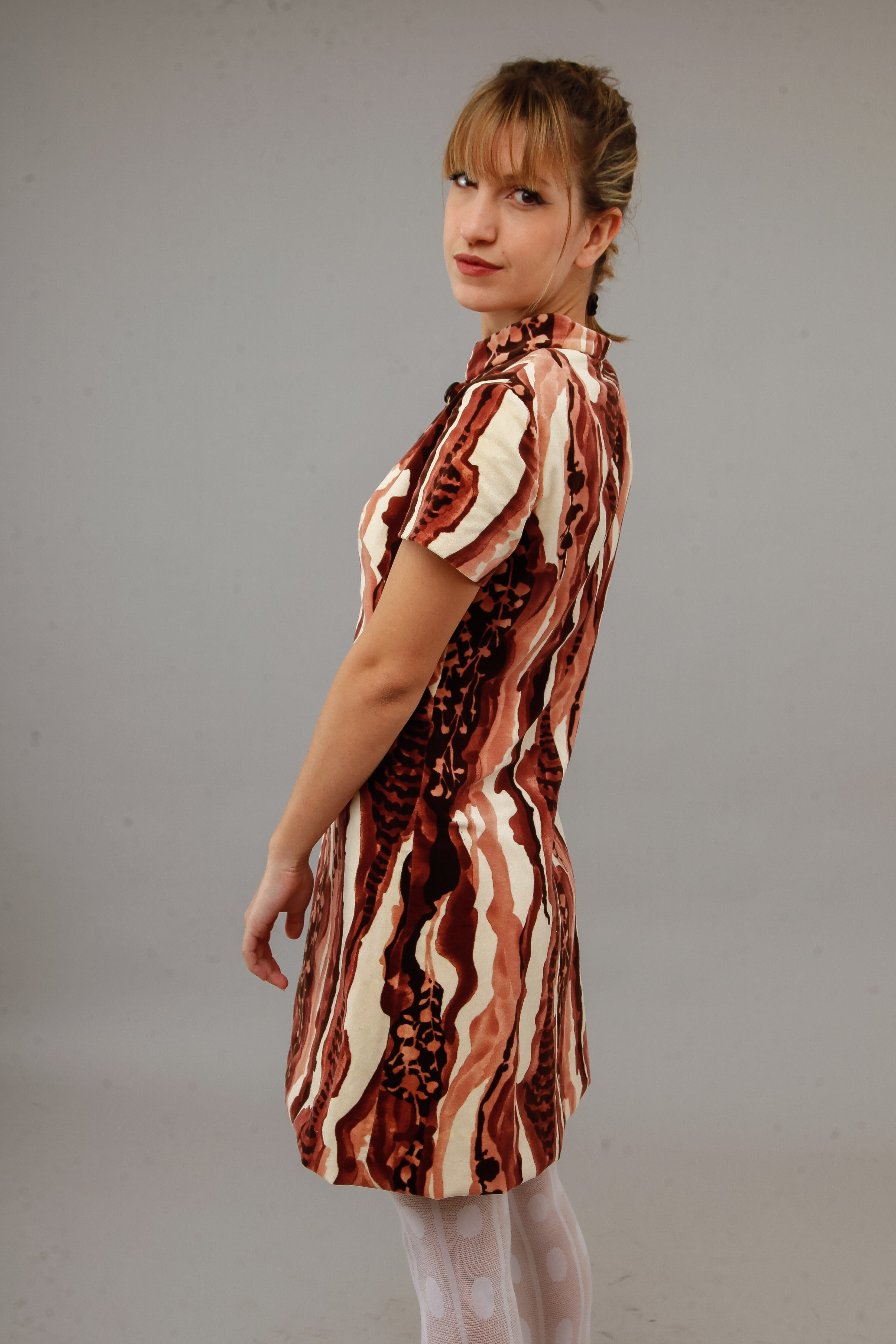 1960 Psychedelic Velvet Mini Dress