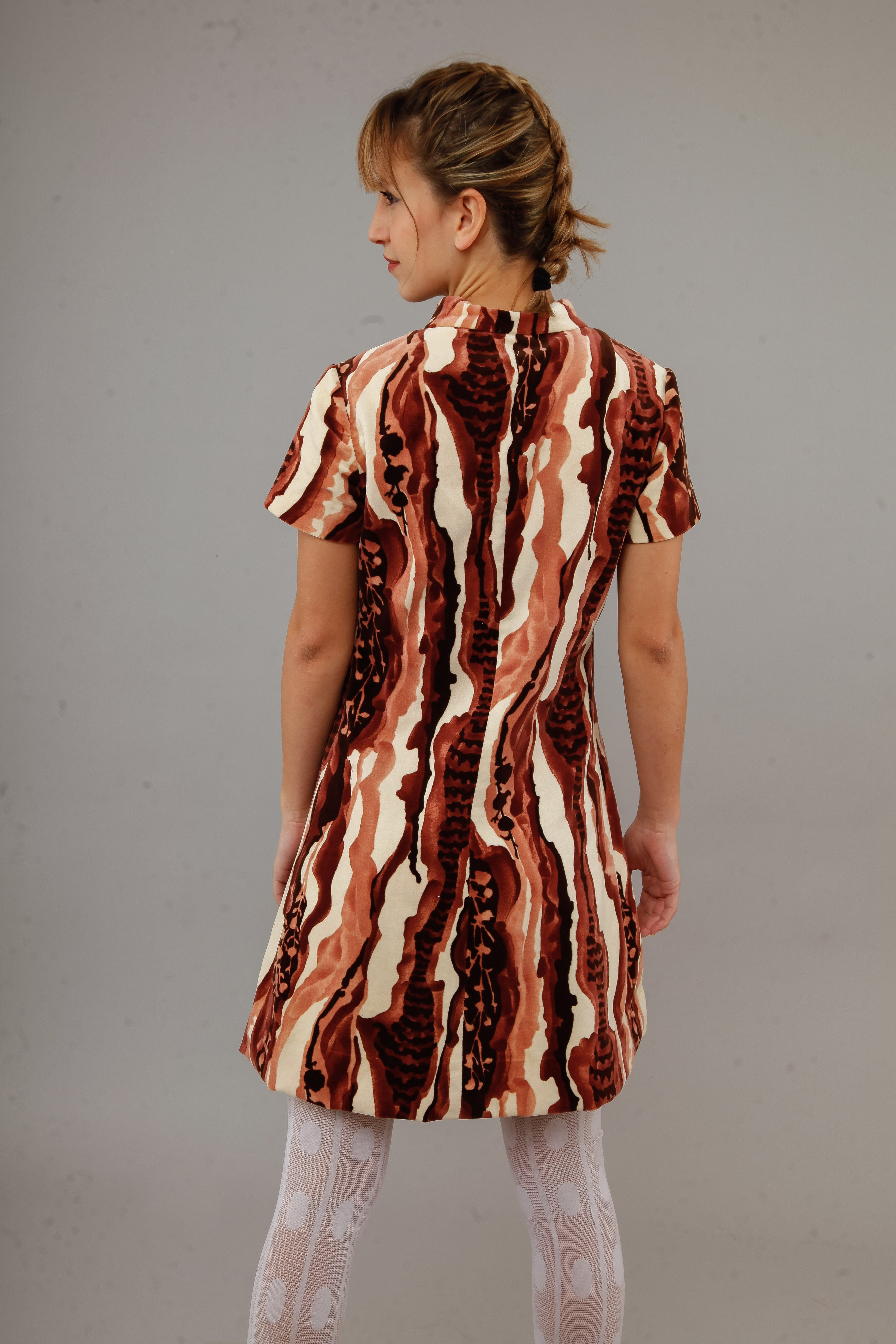 1960 Psychedelic Velvet Mini Dress