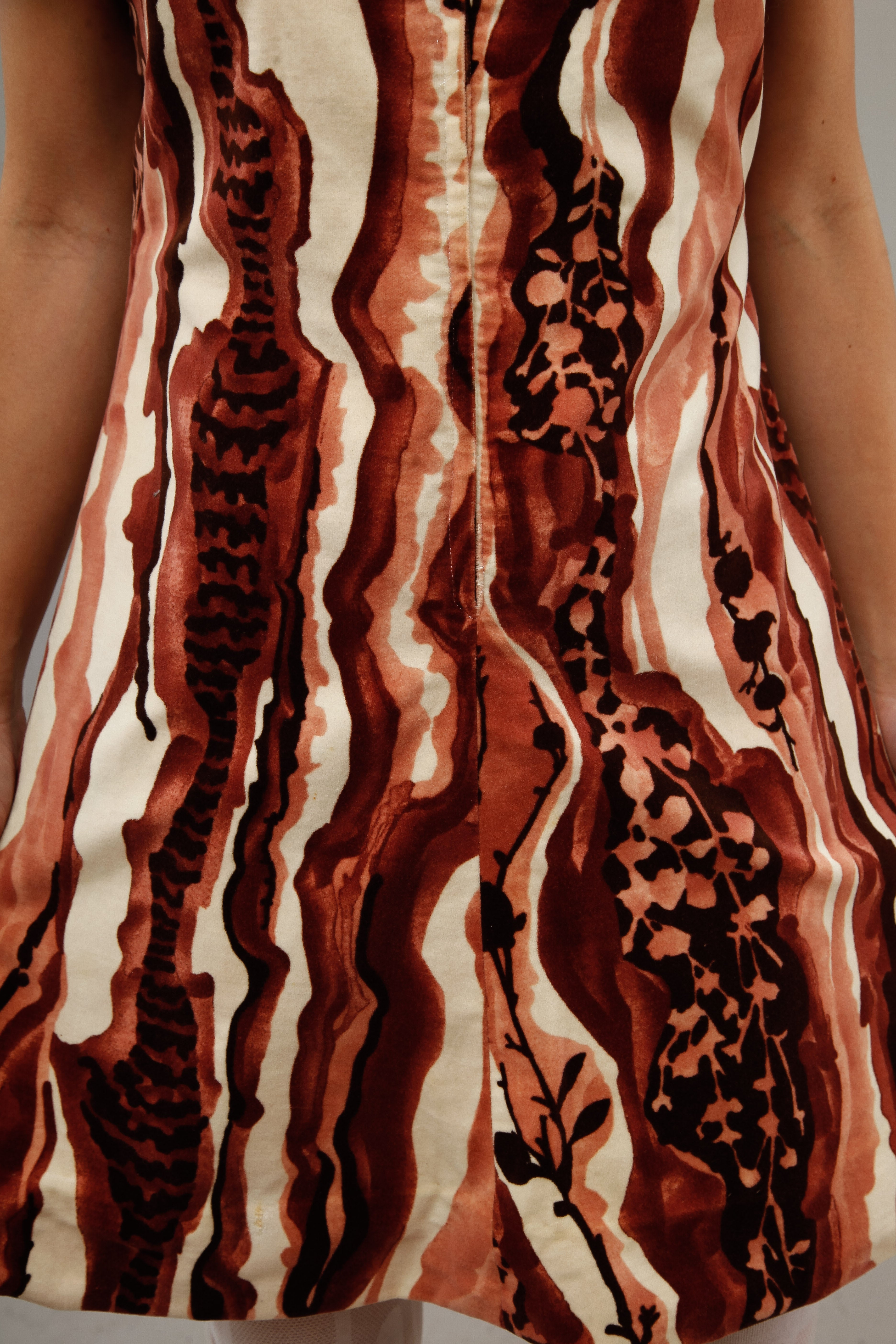 1960 Psychedelic Velvet Mini Dress