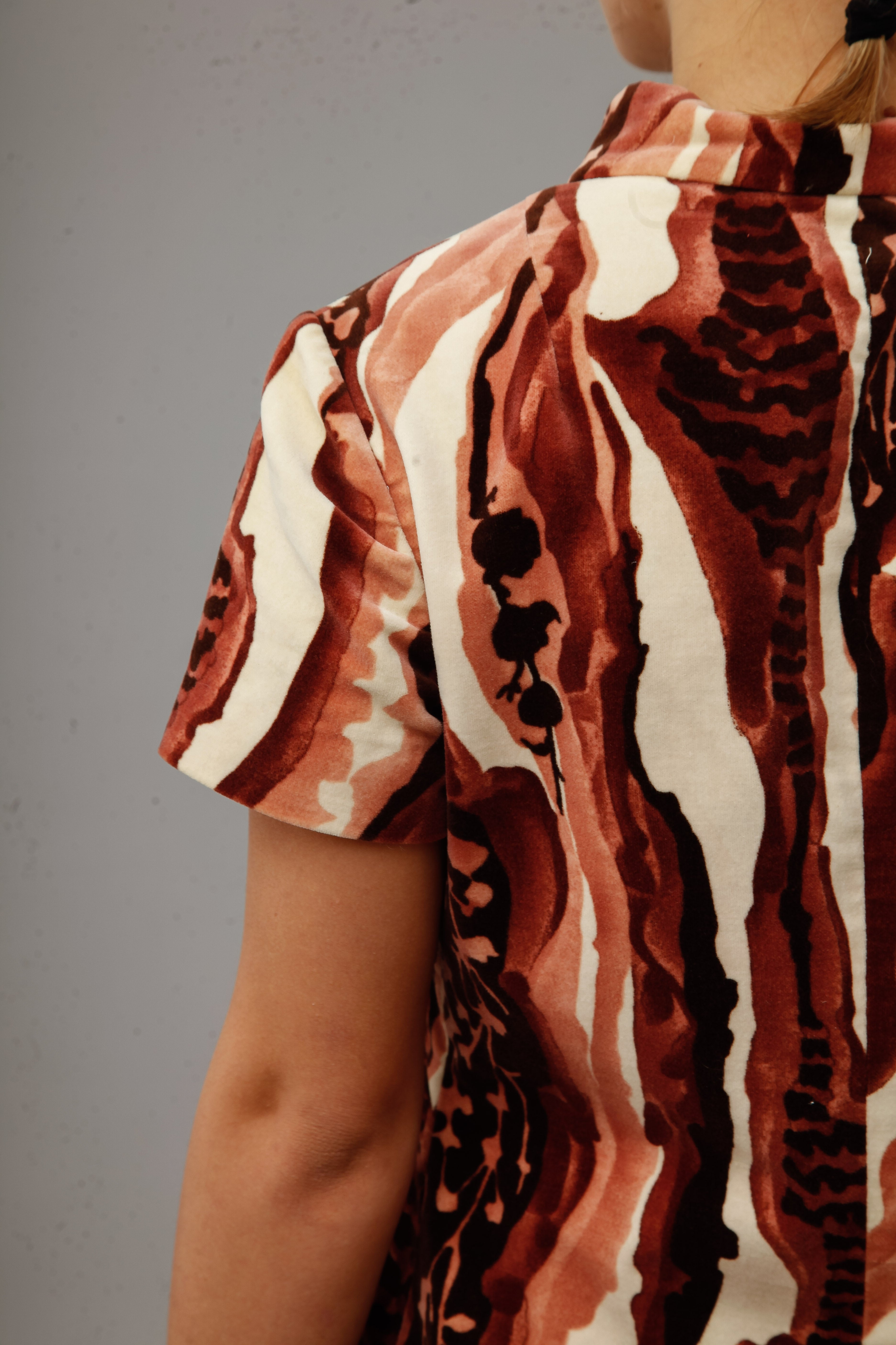 1960 Psychedelic Velvet Mini Dress