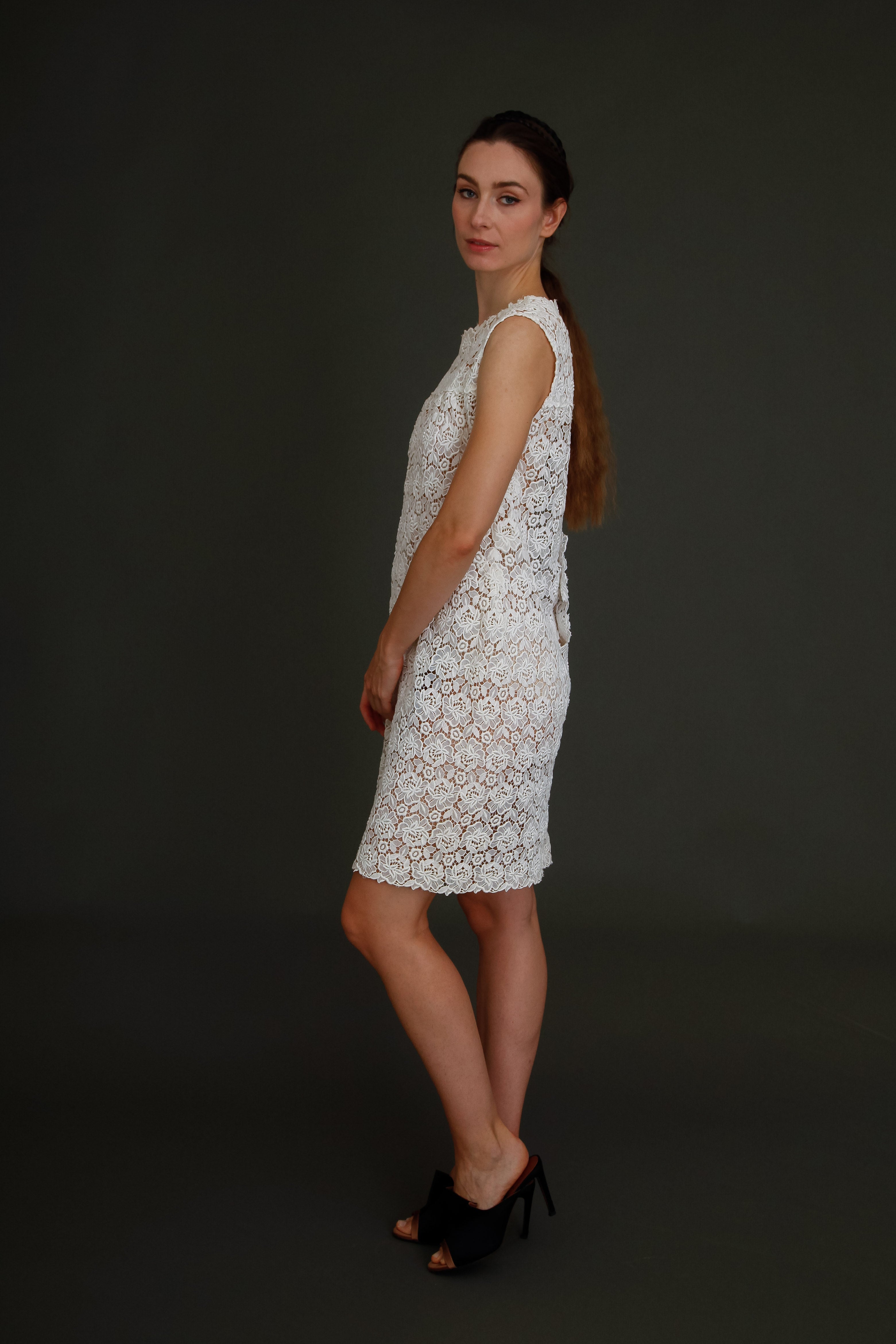 1960 White Lace Mini Dress
